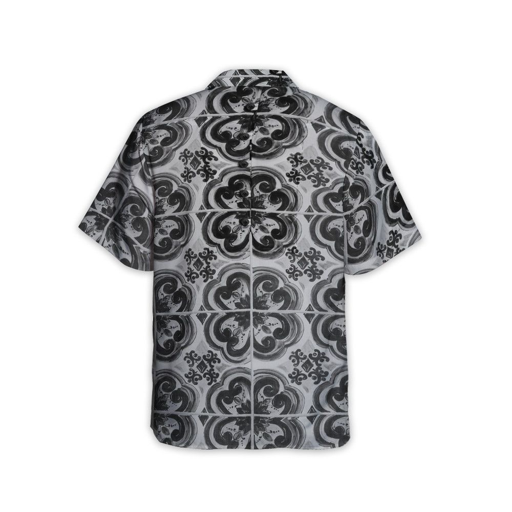 Designer Majolica-Print Cotton Mandarin Shirt Size US L / EU 52-54 / 3 - 2 Thumbnail
