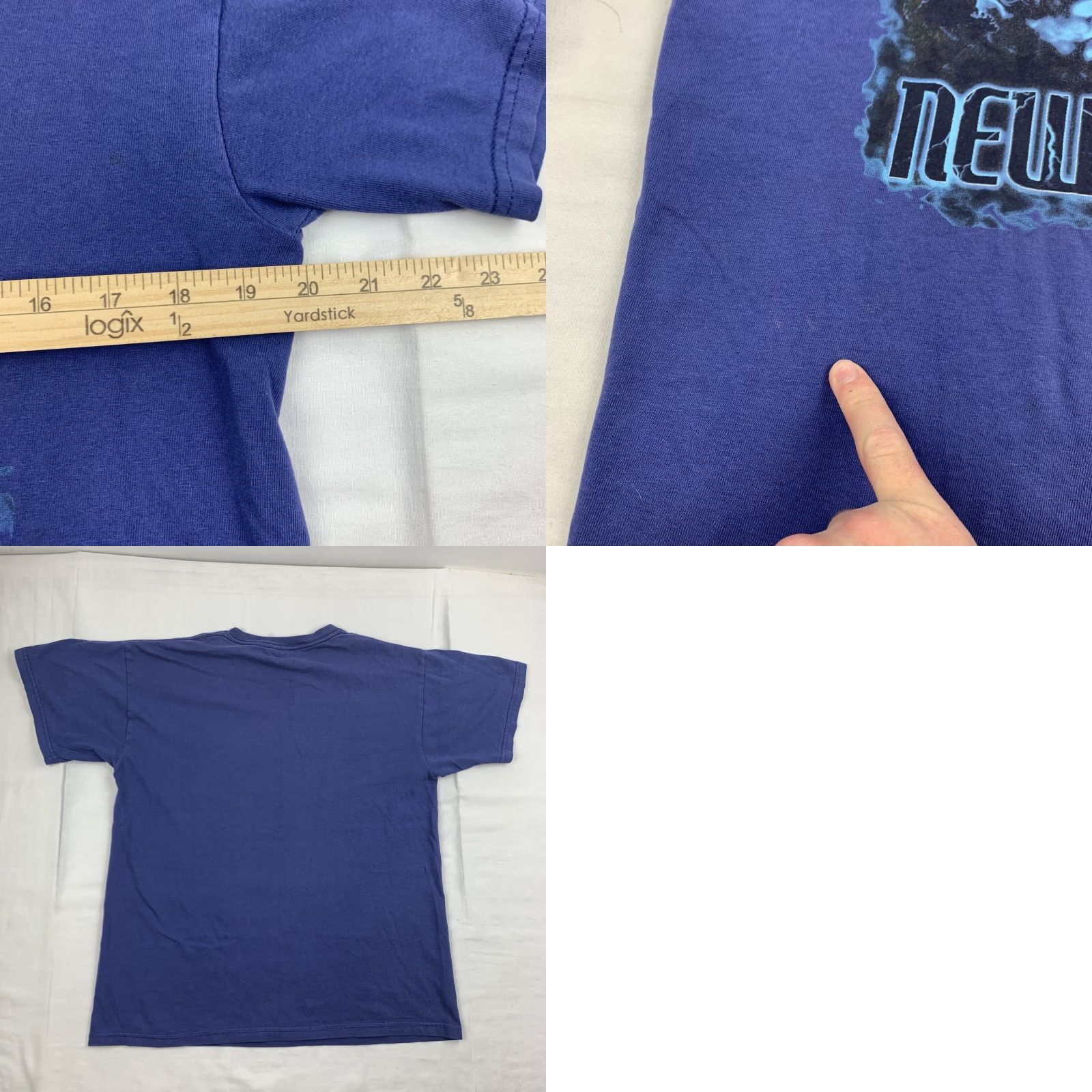Gildan VINTAGE New Mexico Shirt Adult Medium Blue Nature Wolf Animals Lightning USA T-Shirt Mens Size US M / EU 48-50 / 2 - 8 Thumbnail
