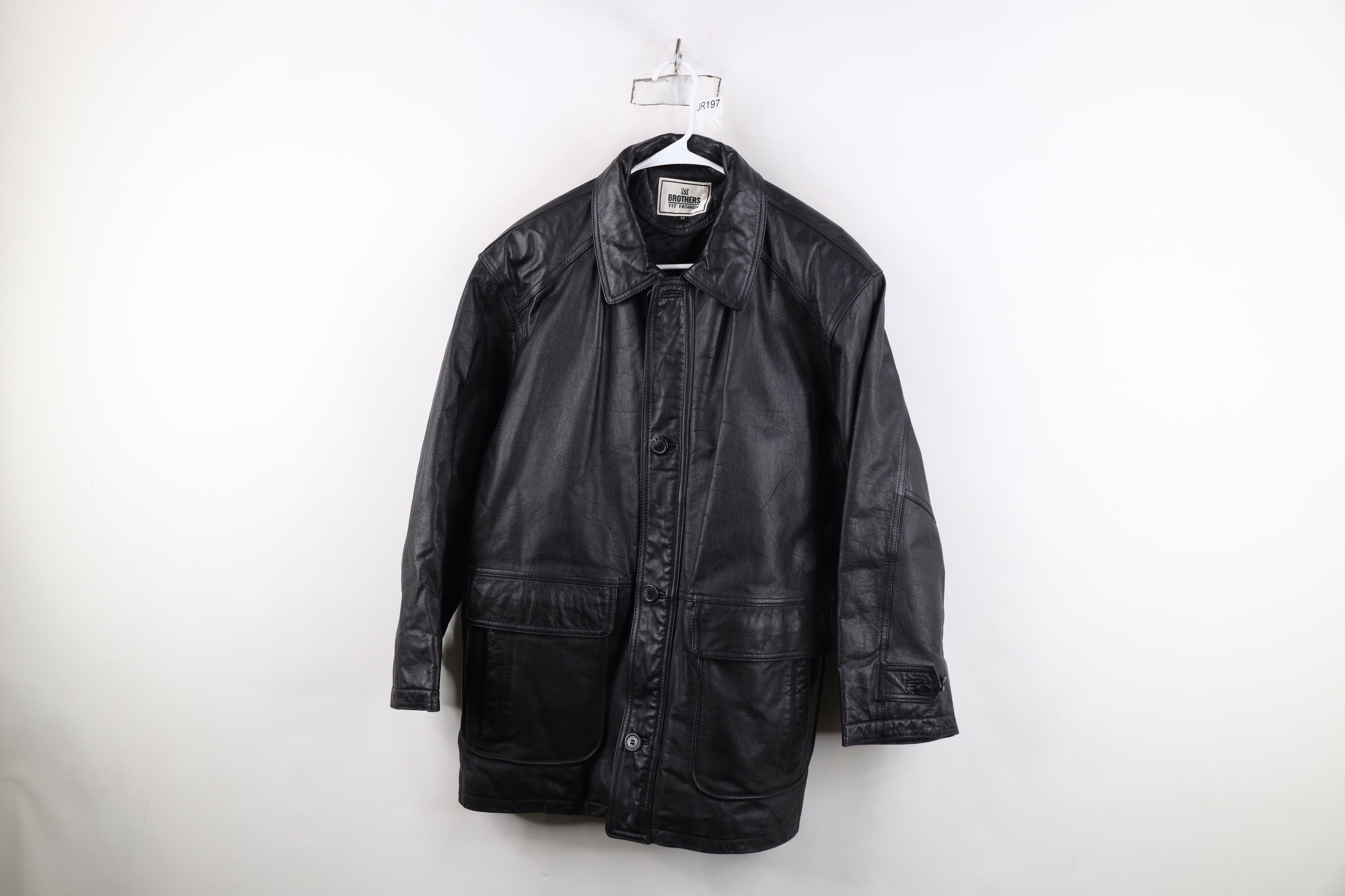 Vintage Vintage 90s Streetwear Leather Chore Barn Jacket Black Size M / US 6-8 / IT 42-44 - 1 Thumbnail