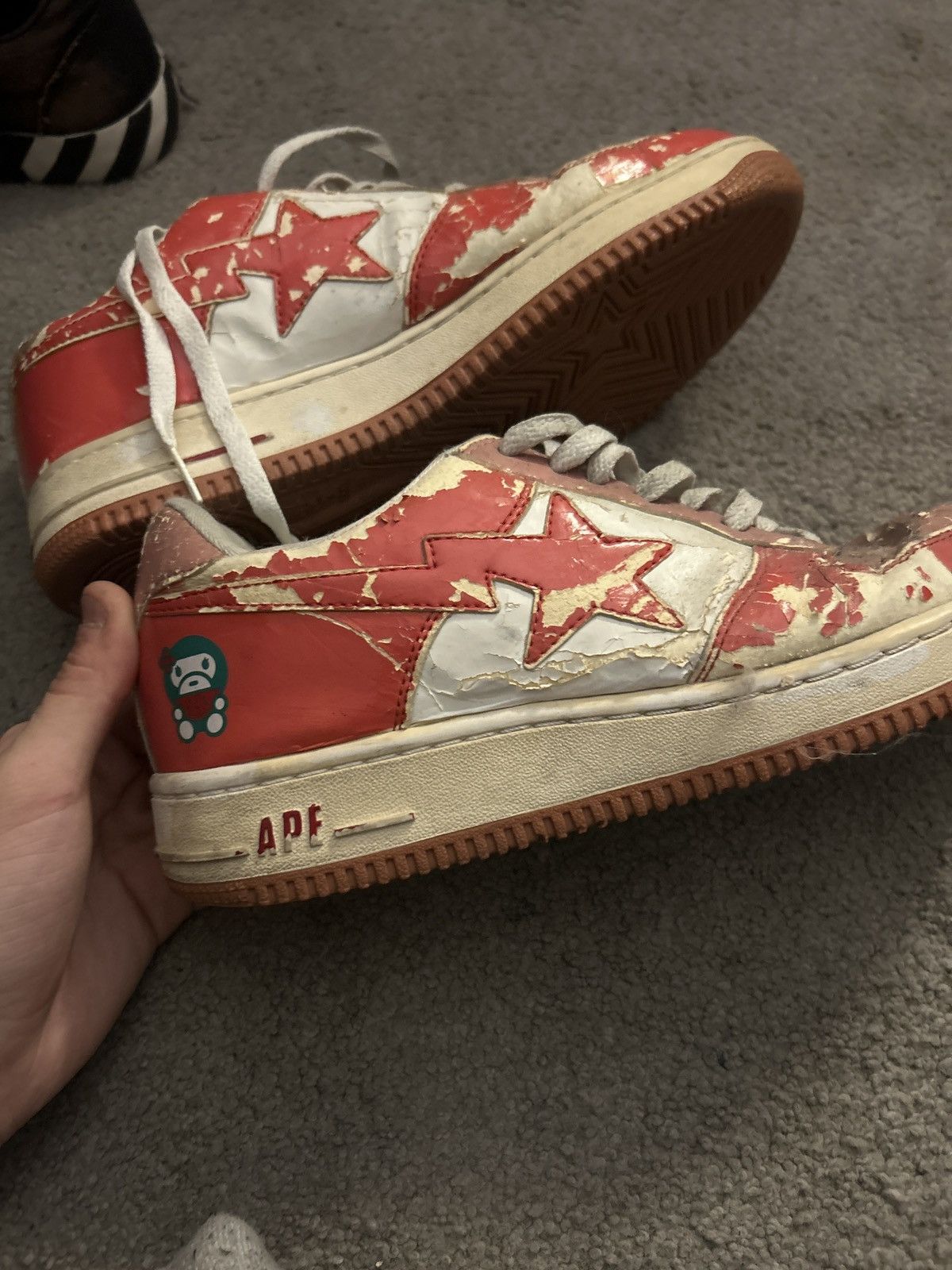 Bape Pink Bapesters Size US 10.5 / EU 43-44 - 1 Thumbnail