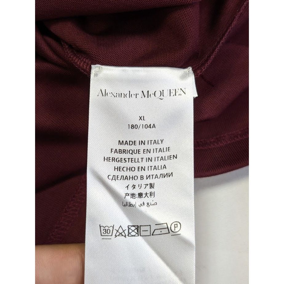 Alexander McQueen o1rshd1 Short Sleeve T-Shirt in Burgundy XL Size US XL / EU 56 / 4 - 17 Thumbnail