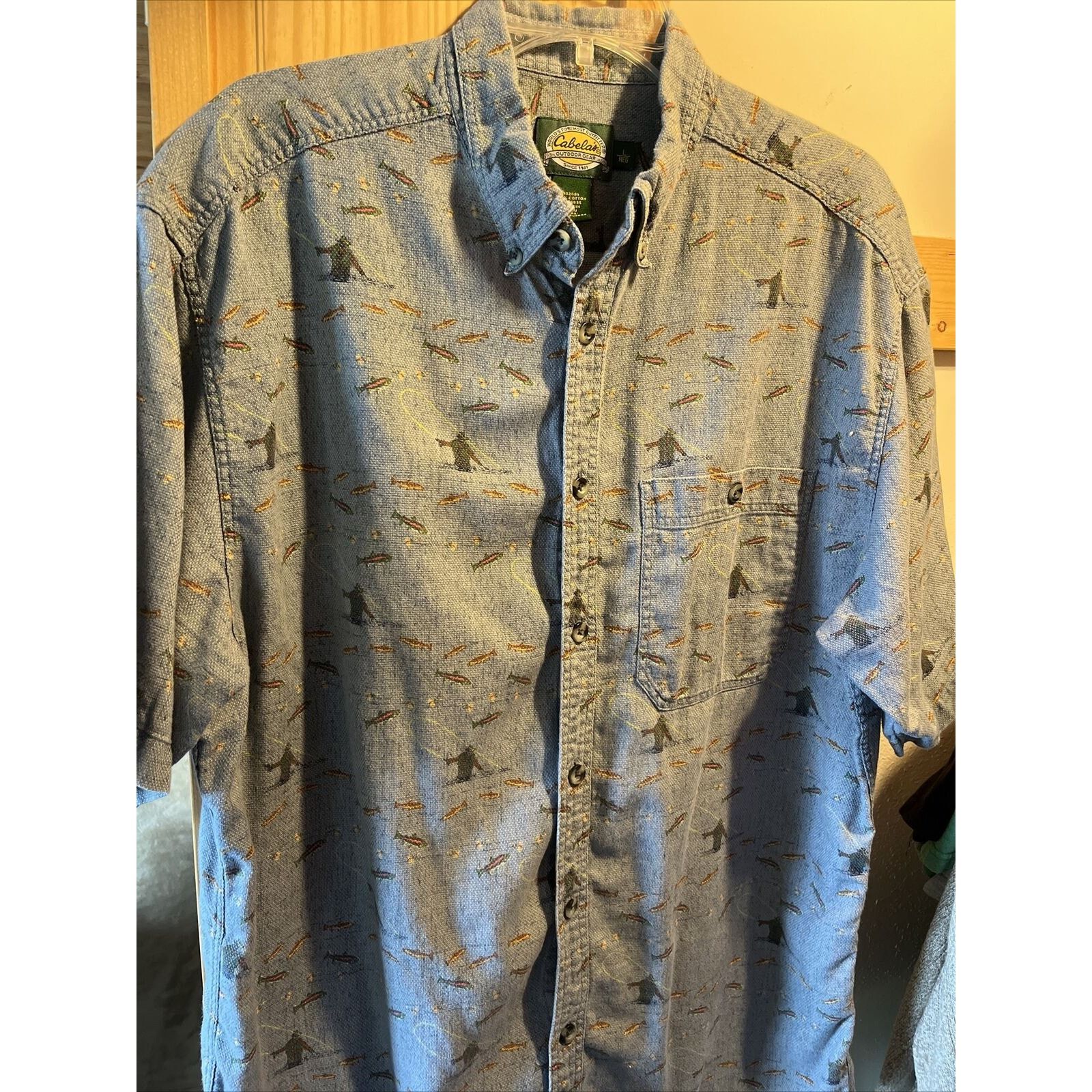 Cabelas Cabelas Shirt Men’s L Button Blue Fish All Over Print Cotton Size US L / EU 52-54 / 3 - 5 Thumbnail