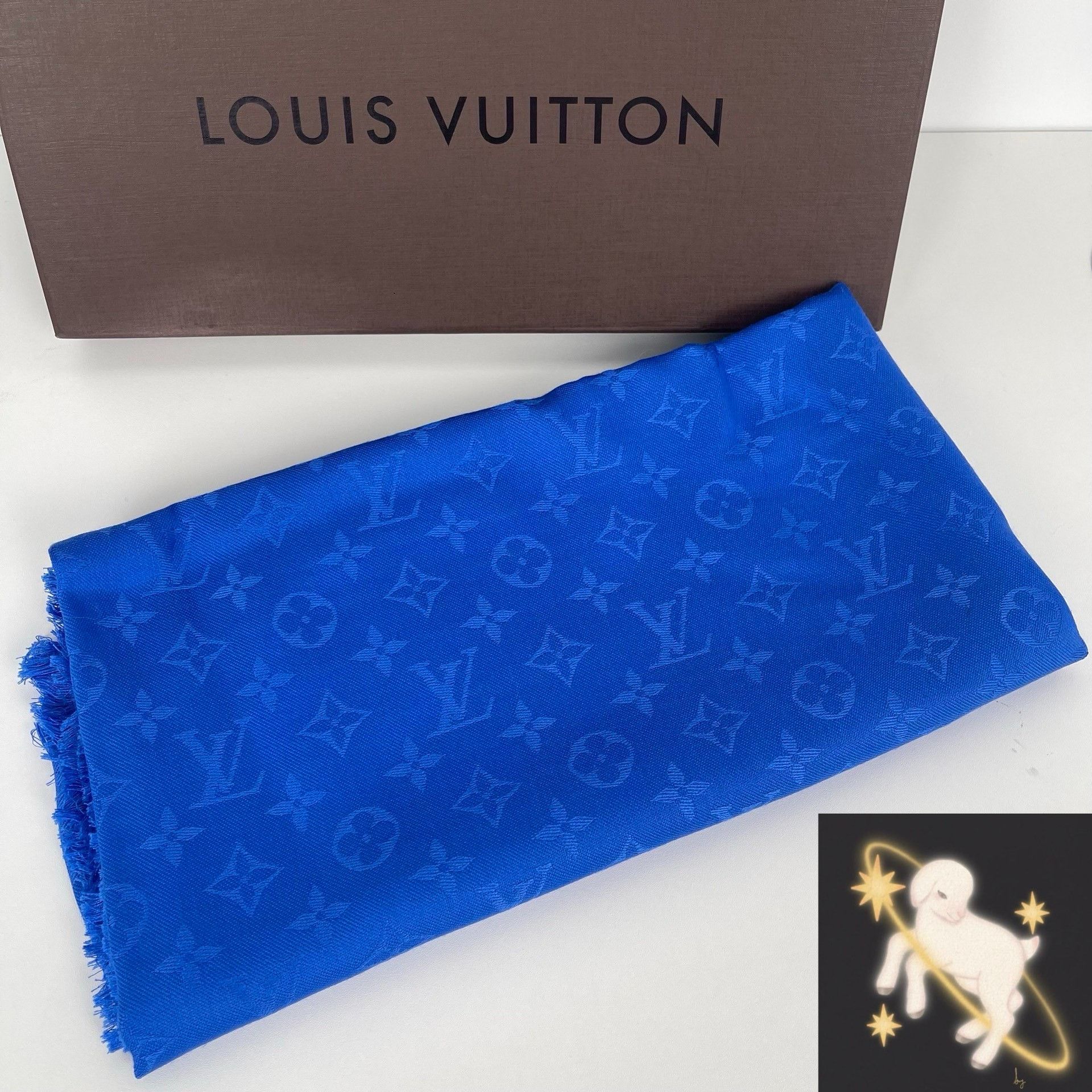Louis Vuitton Louis Vuitton Blue Scarf 37.5 Men Size ONE SIZE - 1 Thumbnail