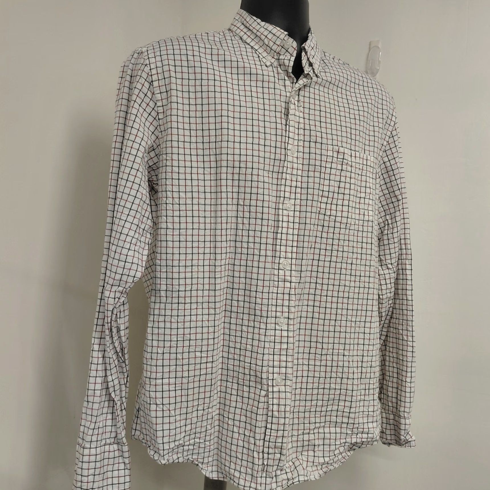 J.Crew J.CREW Classic Shirt Men's L White/Red/Blue Plaid Button-Down Flex Washed Size US L / EU 52-54 / 3 - 3 Thumbnail