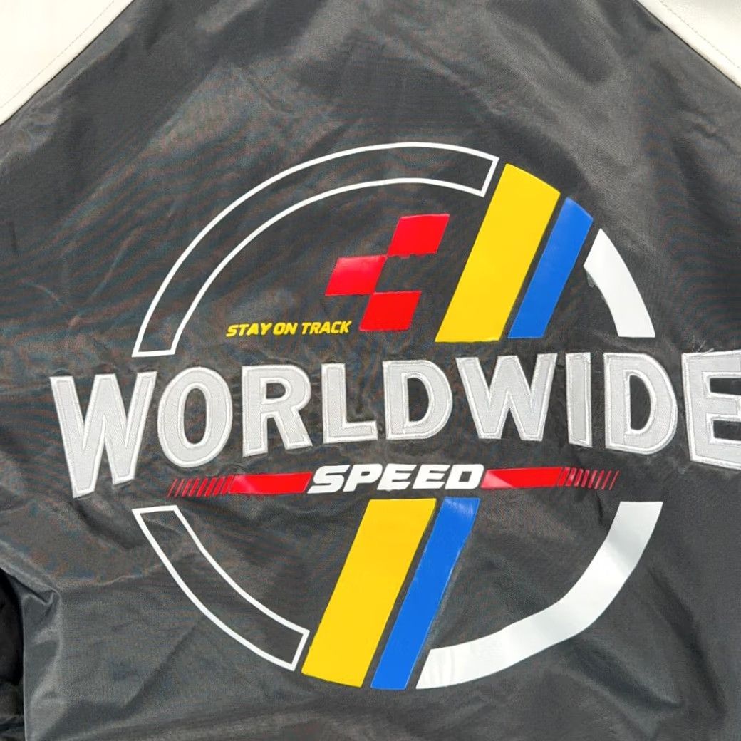 Speedo Riot Empire Jacket Bomber Jacket Adult MEDIUM Black White Gray WorldWide Speed Racing Style Logo Embroidered Pockets Full Zip Size US M / EU 48-50 / 2 - 6 Thumbnail