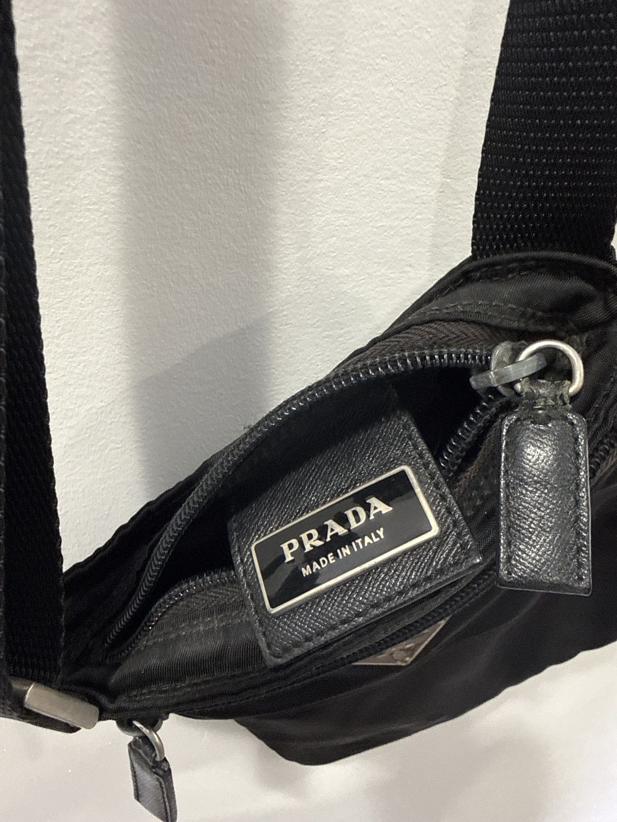 Prada Prada Black Nylon Crossbody Bag w/ Brown Leather Trim Size ONE SIZE - 3 Thumbnail