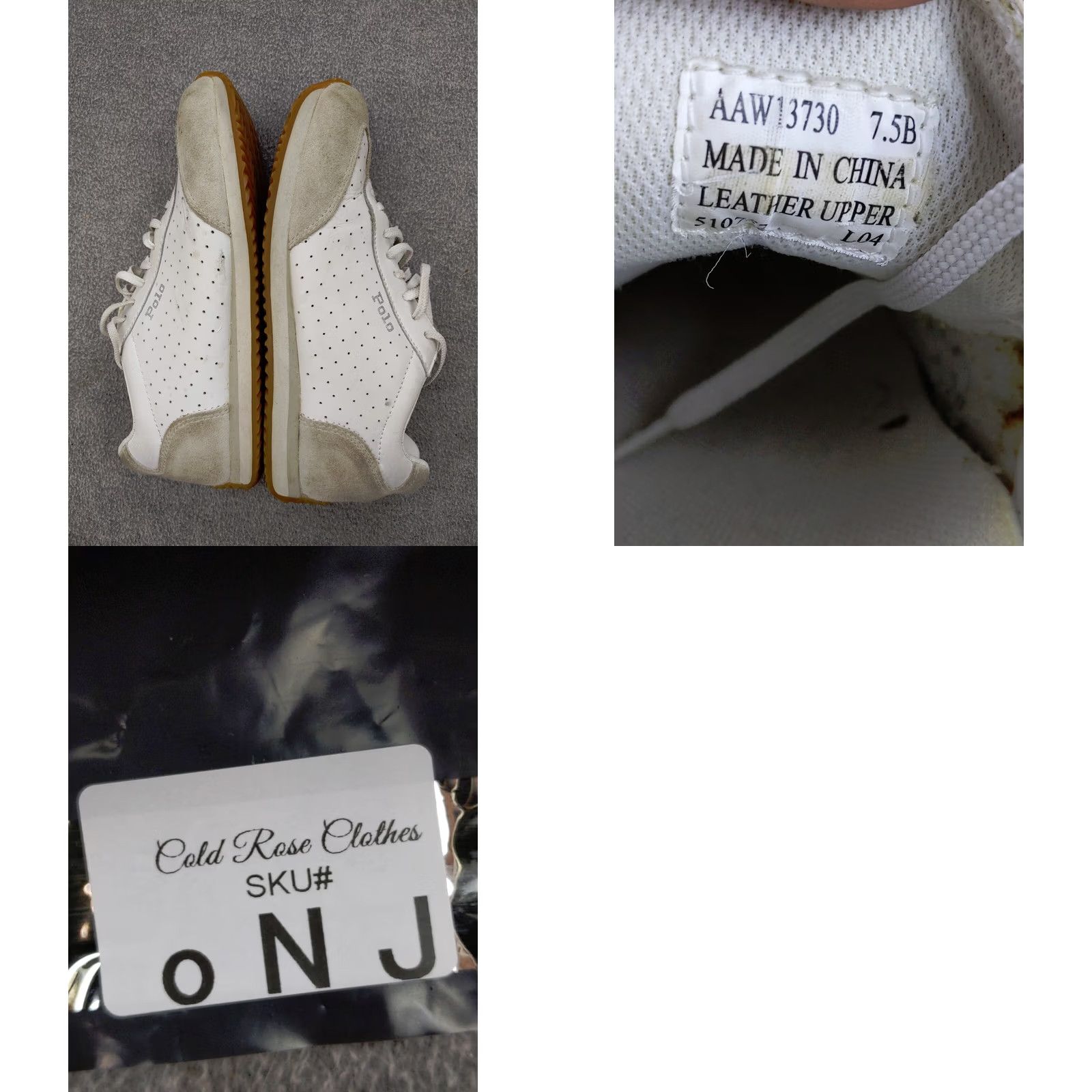 Polo Ralph Lauren Polo Ralph Lauren Suede Sneakers Womens 7.5 B White Gray Low top Retro Sneakers Mens Womens Size M / US 6-8 / IT 42-44 - 8 Thumbnail