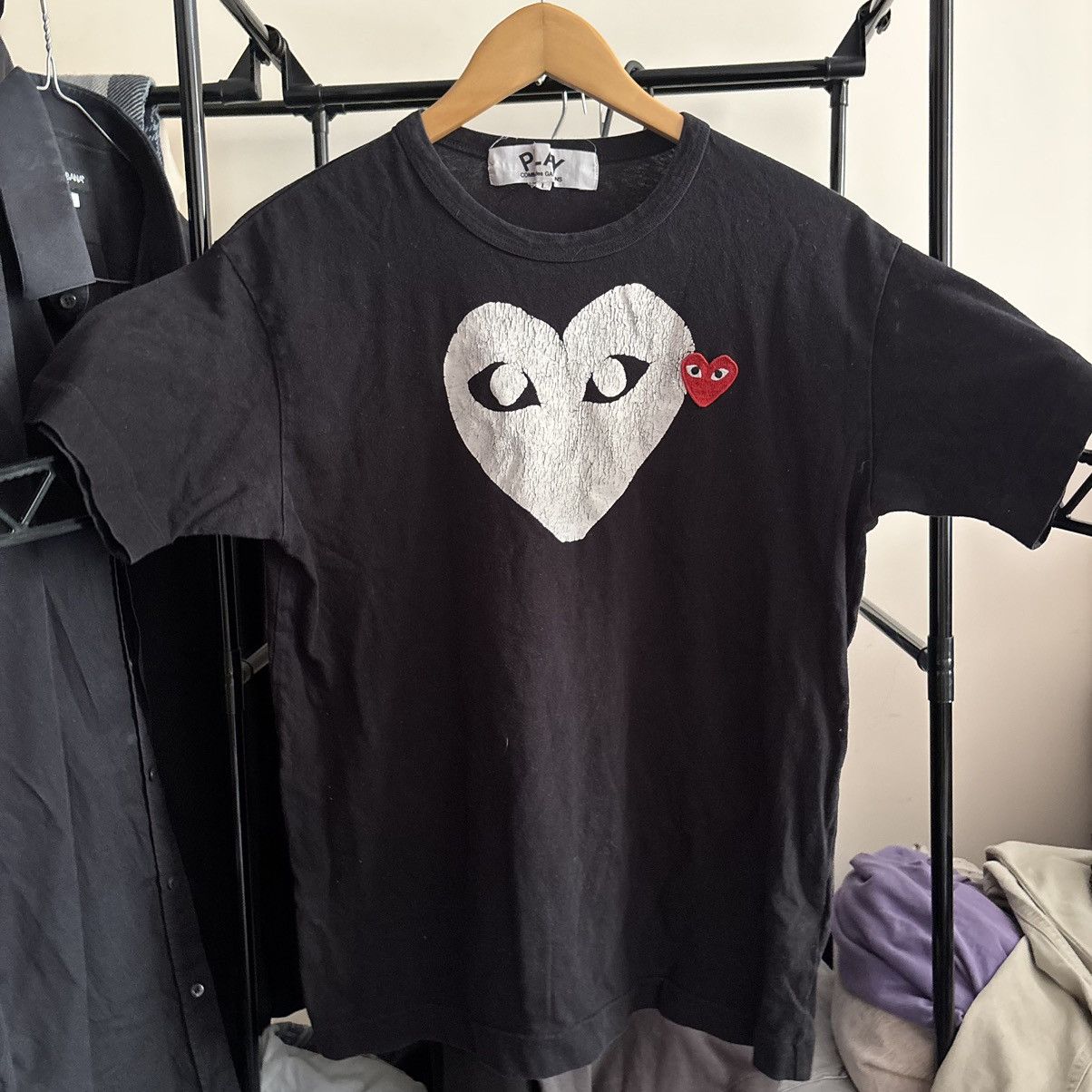 Comme des Garcons PLAY Comme des Garçons PLAY Double Heart Tee Black Size L / US 10 / IT 46 - 1 Thumbnail