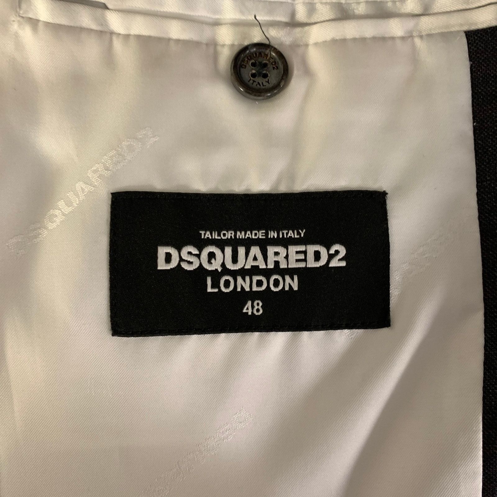 Dsquared2 DSQUARED2 38 Grey Brown Plaid Wool Peak Lapel Sport Coat Size 38R - 5 Thumbnail