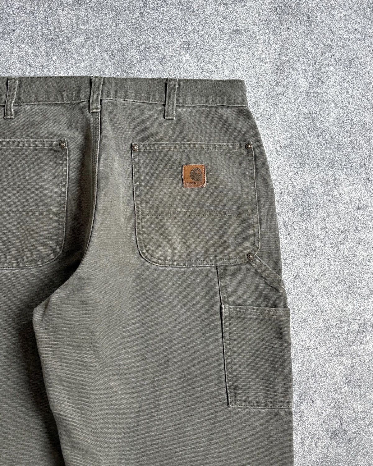 Carhartt Faded MOSS Green Carhartt Double Knee Pants Size US 33 - 6 Thumbnail