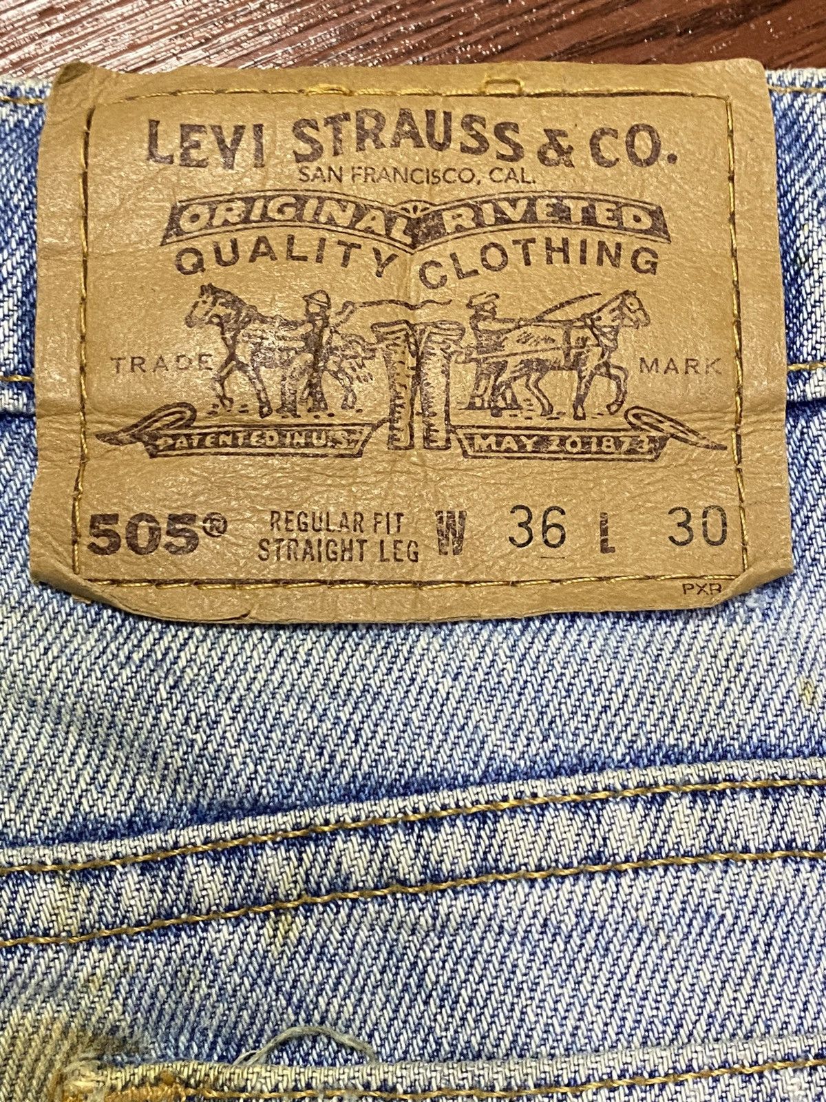 Levi's Vintage Levis505 80’s Orange Tab Grunge Distressed Jeans Size US 35 - 14 Thumbnail
