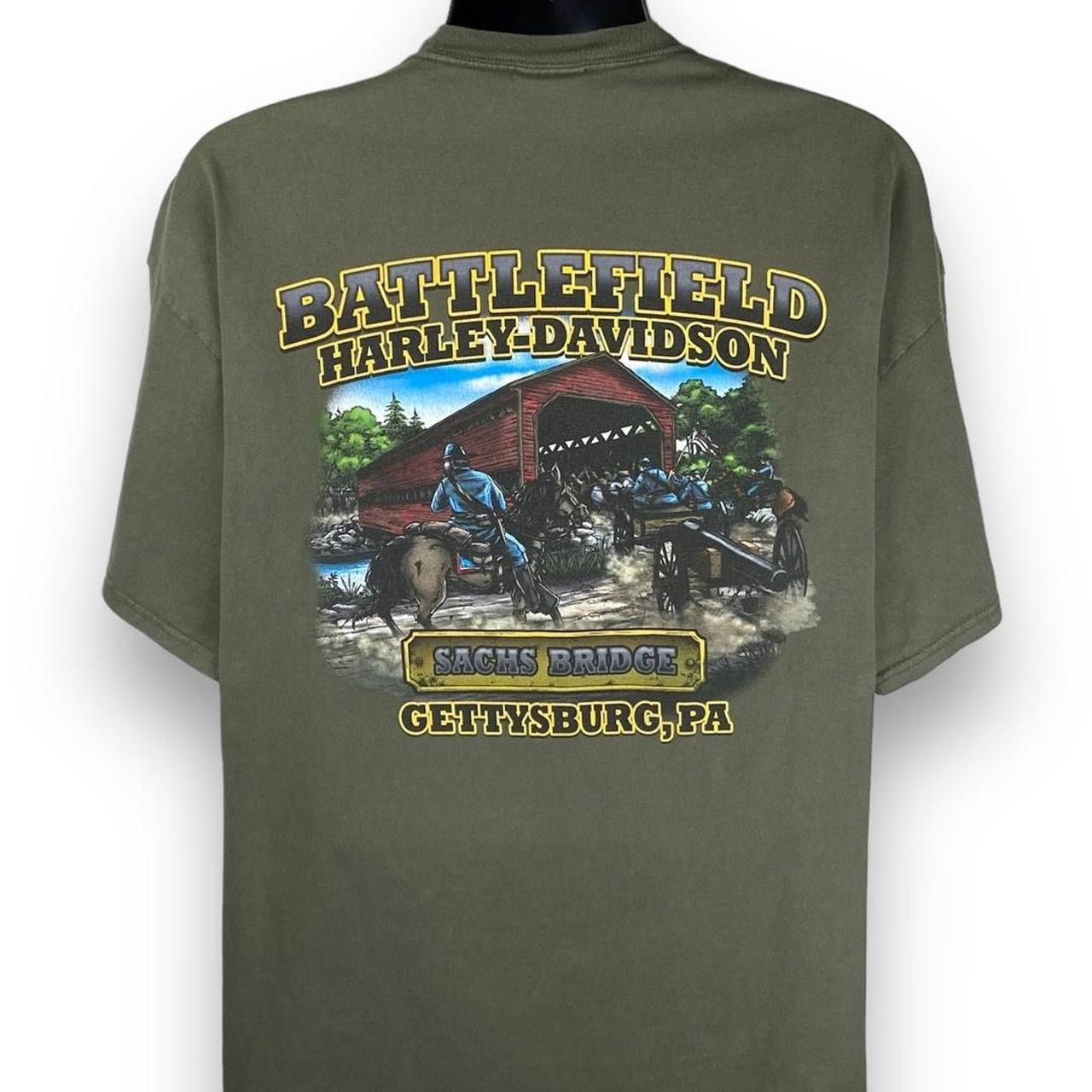 Harley Davidson Battlefield Harley Davidson Motorcycle Biker Tee Tshirt Size US XXL / EU 58 / 5 - 2 Thumbnail