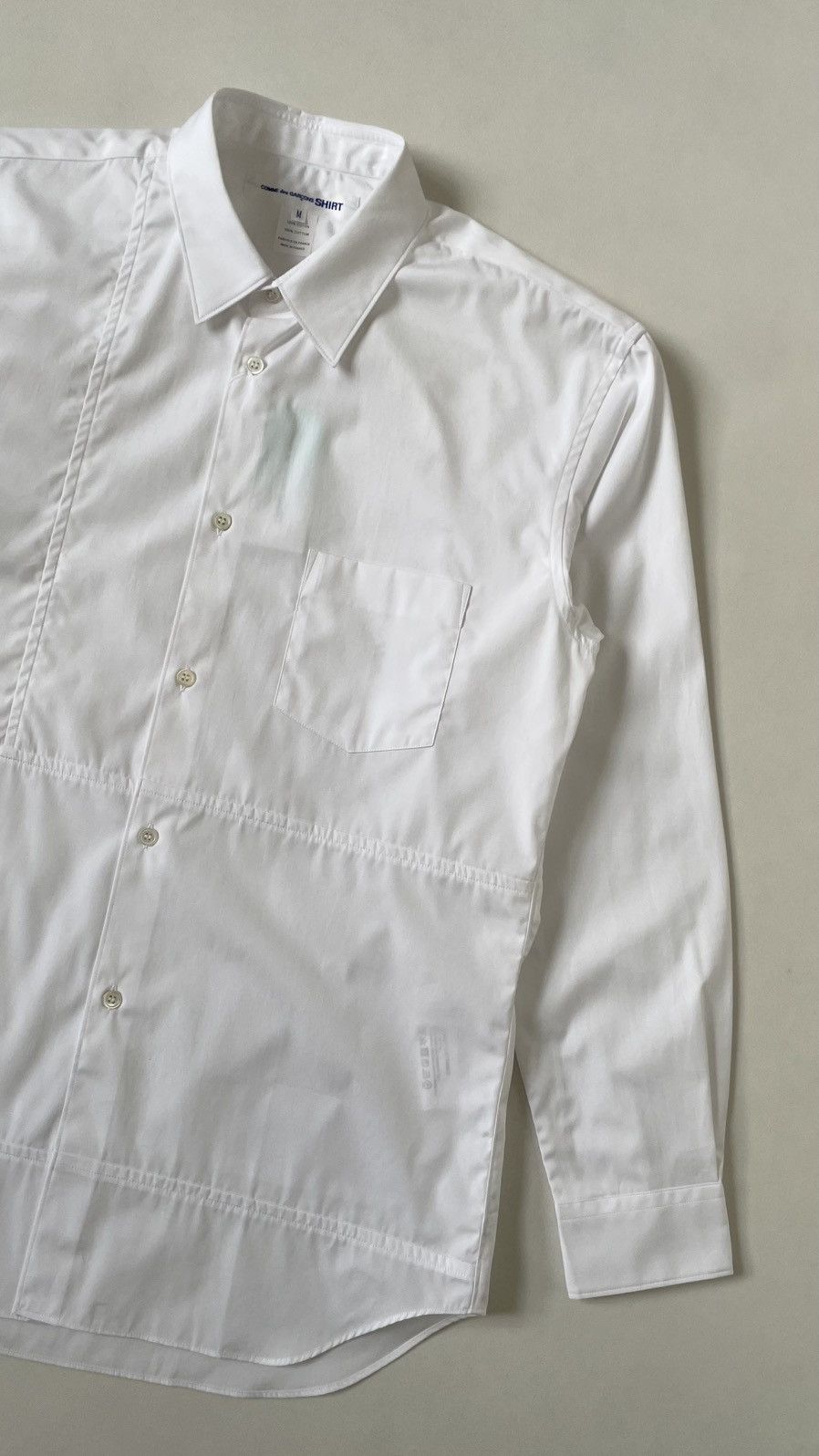 Comme des Garcons White Cotton ‘Patchwork Panelled’ Shirt Size US M / EU 48-50 / 2 - 5 Thumbnail