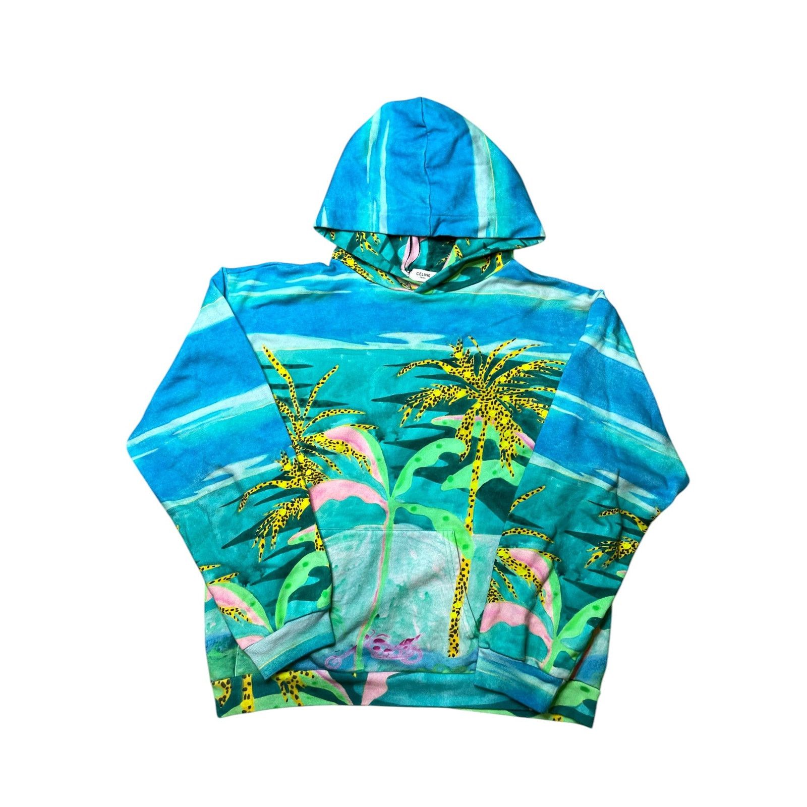 Celine Celine Tropical Hoodie Blue Size L / US 10 / IT 46 - 1 Thumbnail