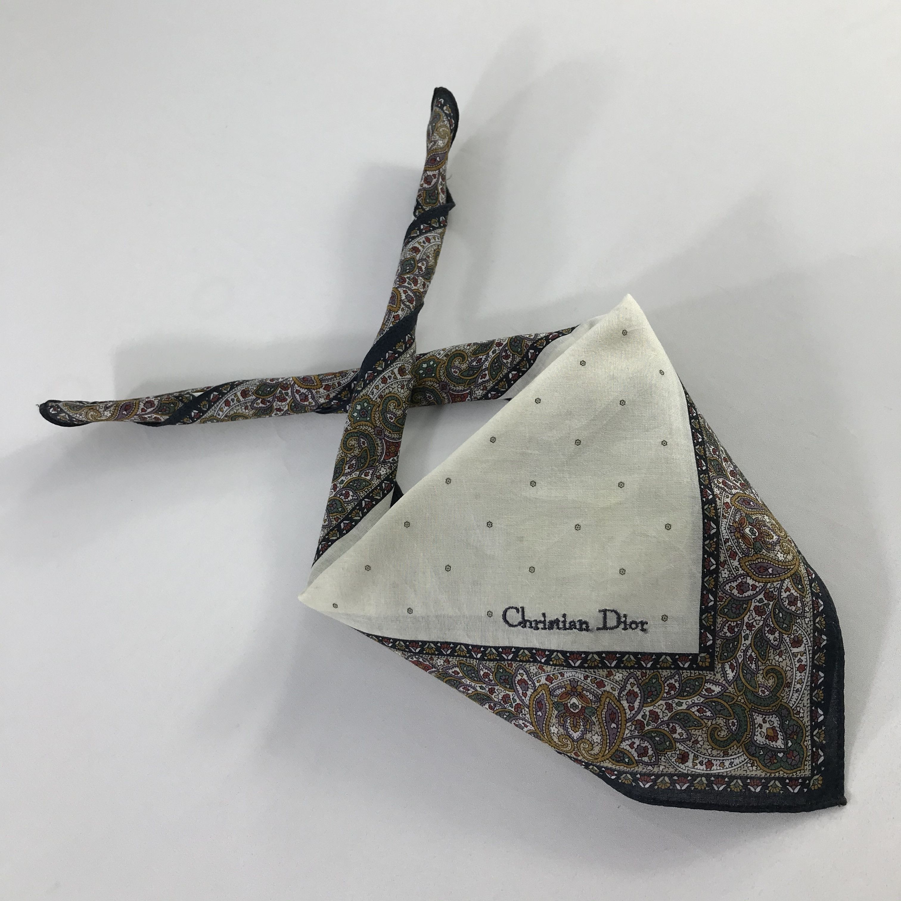 Christian Dior Monsieur × Vintage Christian Dior Bandana / Handkerchief / Neckerchief - S1011 Size ONE SIZE - 4 Thumbnail