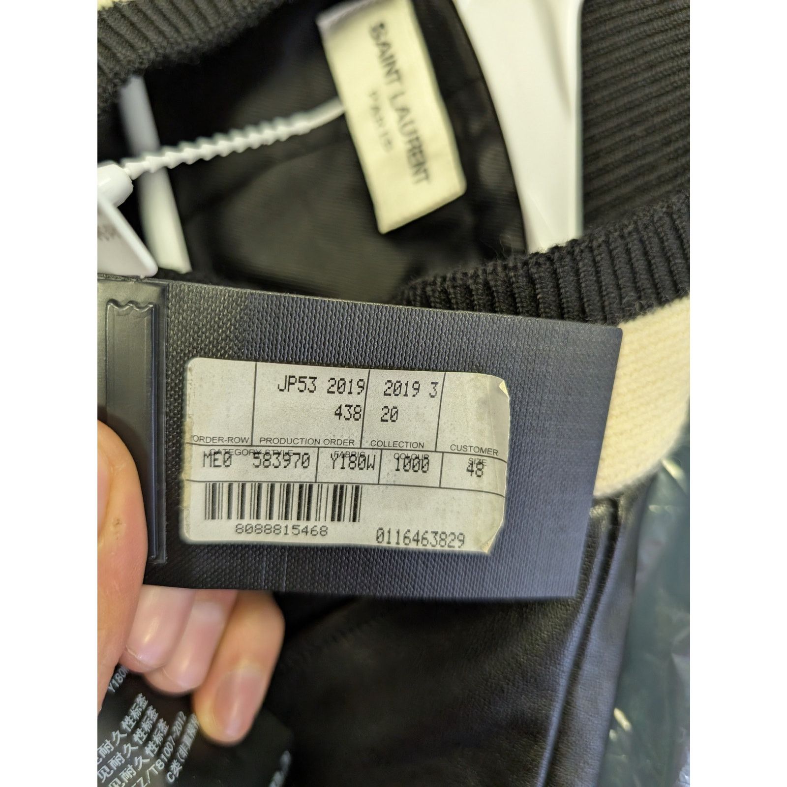 Saint Laurent Paris o1rshd1 CC20 Zipper Jacket in Black/Beige Size US M / EU 48-50 / 2 - 22 Thumbnail