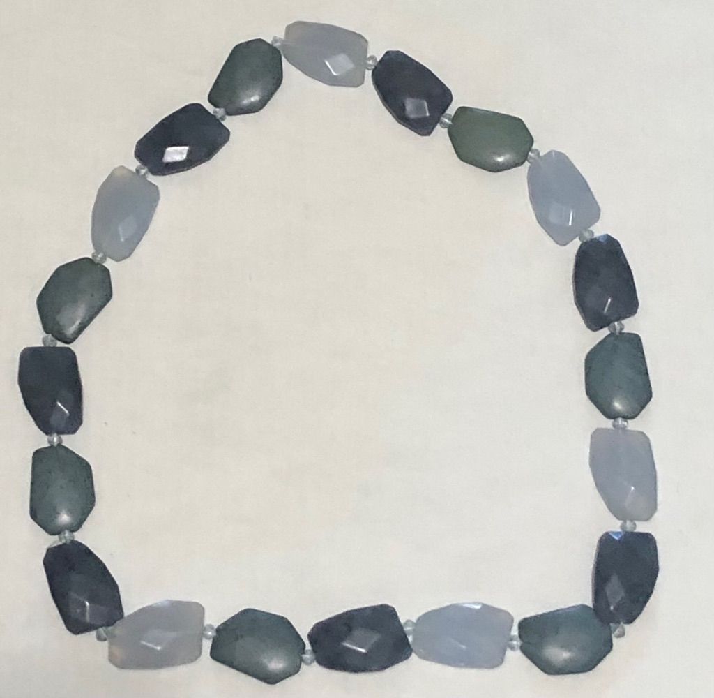 Vintage Large Bulky Faceted Bead Necklace Blue Natural Style Size ONE SIZE - 3 Thumbnail