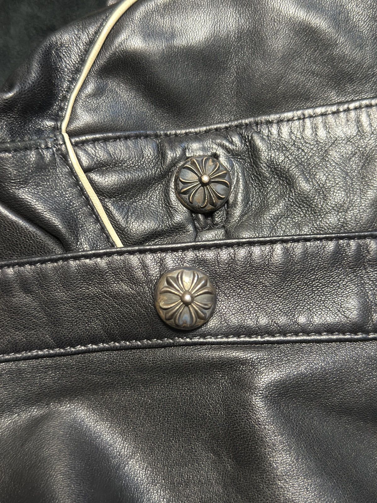 Chrome Hearts Leather Fleur Cross Patch Western Shirt Size US S / EU 44-46 / 1 - 14 Thumbnail