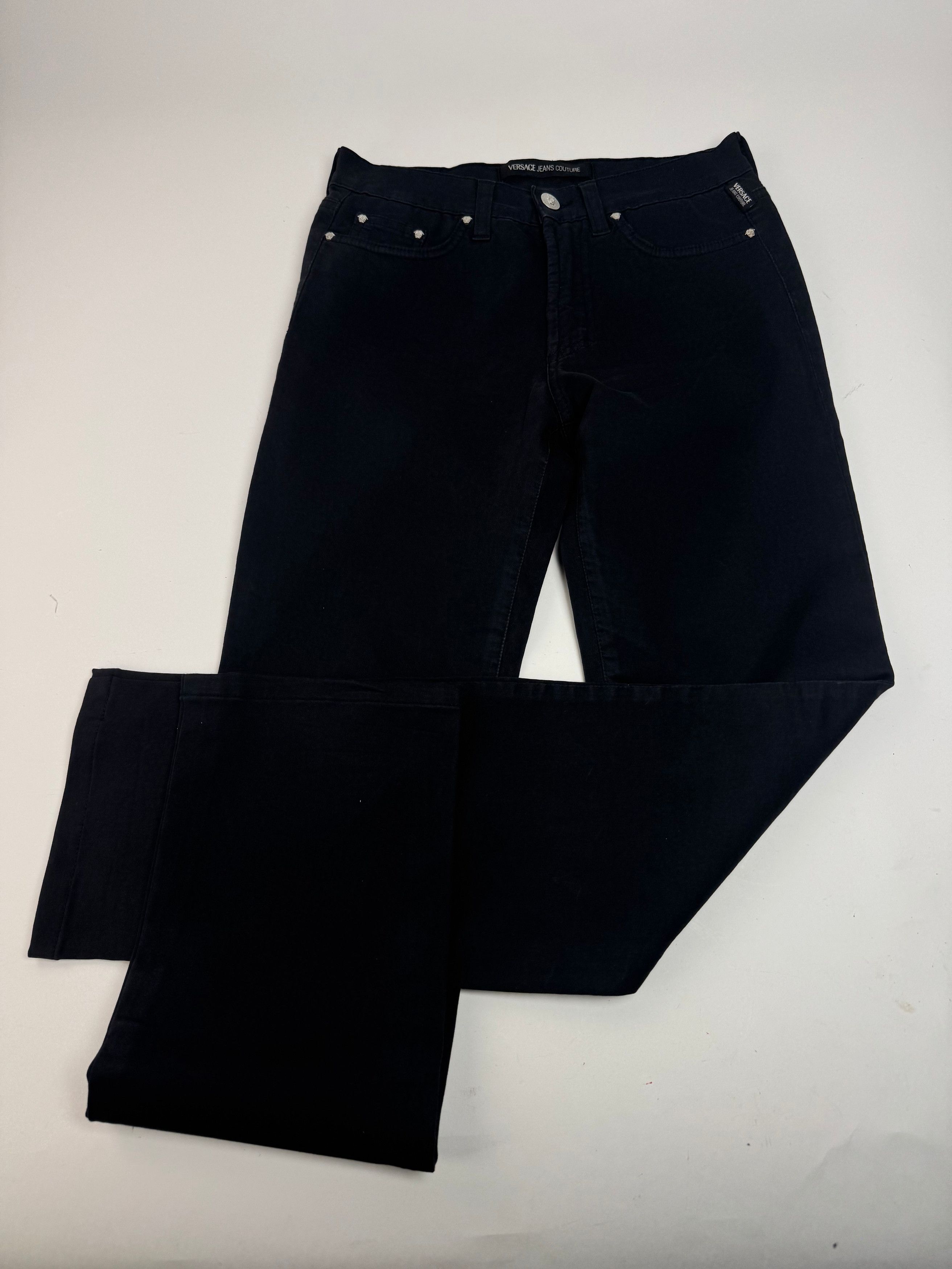 Versace Vintage Canvas Pants Black Size 27" / US 4 / IT 40 - 1 Thumbnail