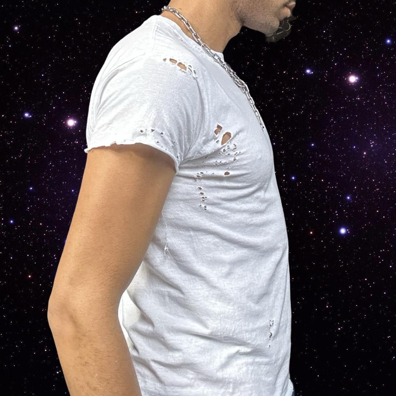 Hanes ASTROBOI* x Hanes White Ripped Grunge T-shirt - Medium Size US M / EU 48-50 / 2 - 4 Thumbnail