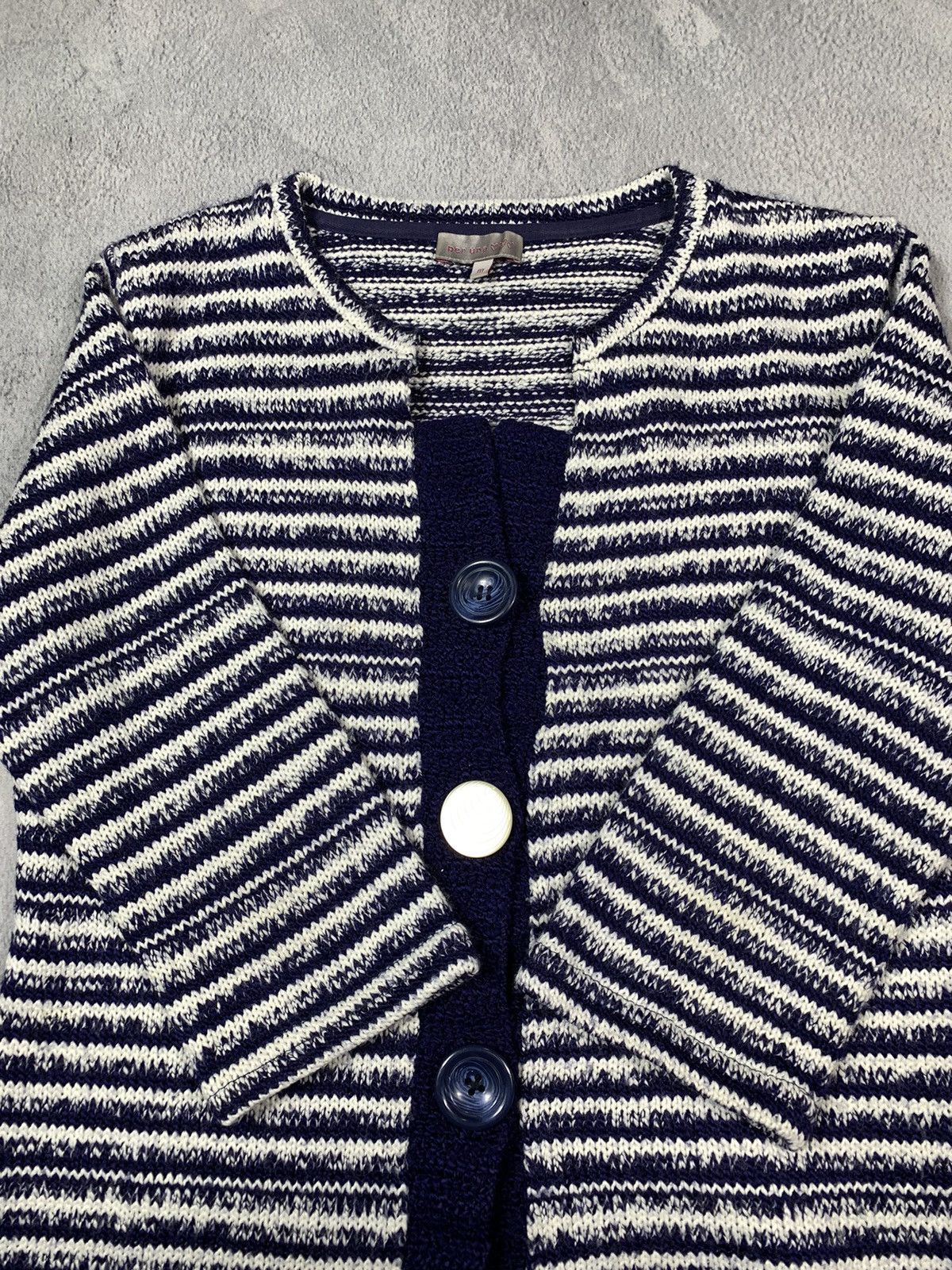Japanese Brand × Vintage Vintage Y2KJapanese striped cardigan sweater oldmoney size M Size M / US 6-8 / IT 42-44 - 5 Thumbnail