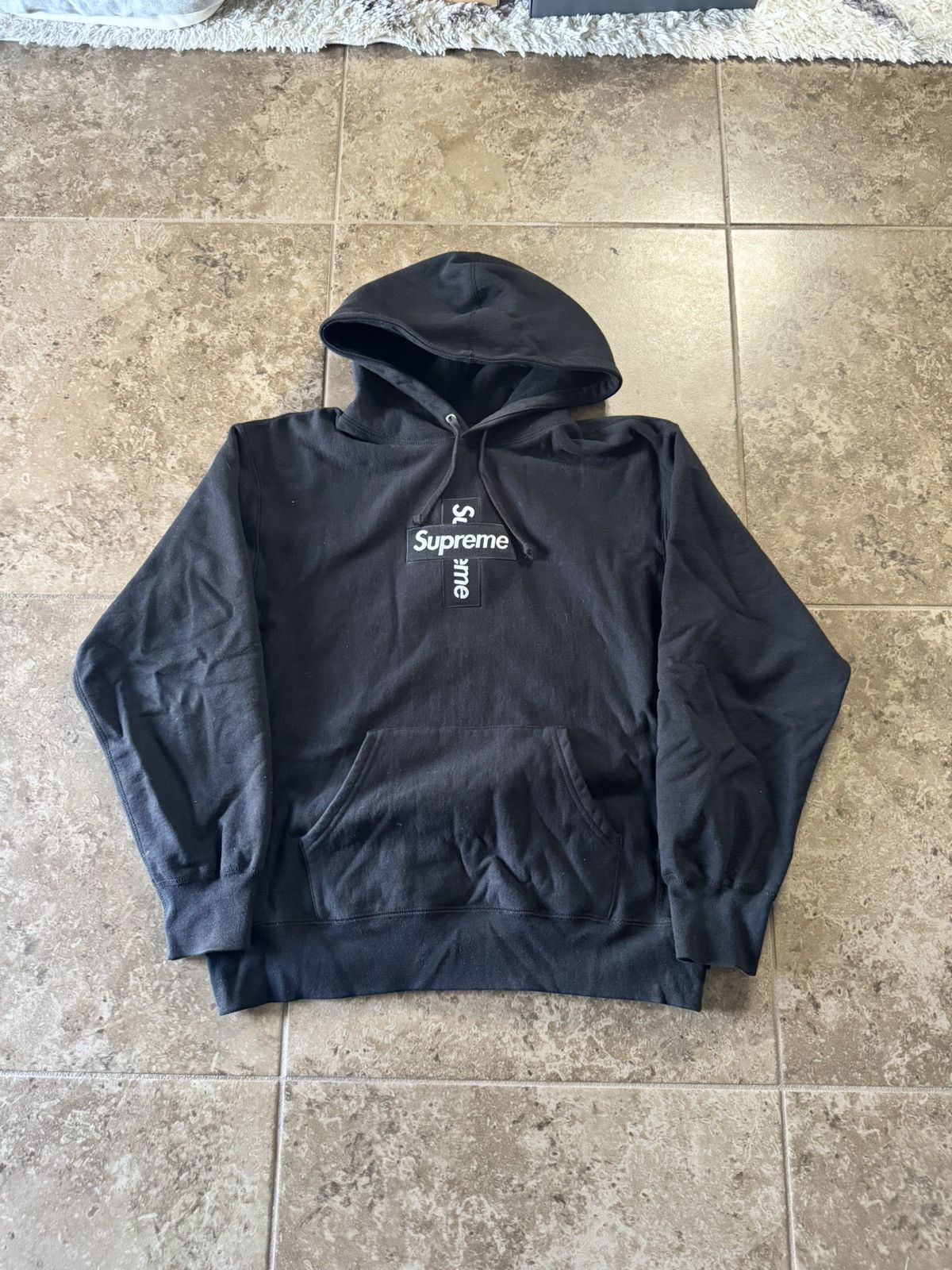 Supreme Supreme Cross Box Logo Hooded Sweatshirt Black Size US M / EU 48-50 / 2 - 1 Thumbnail