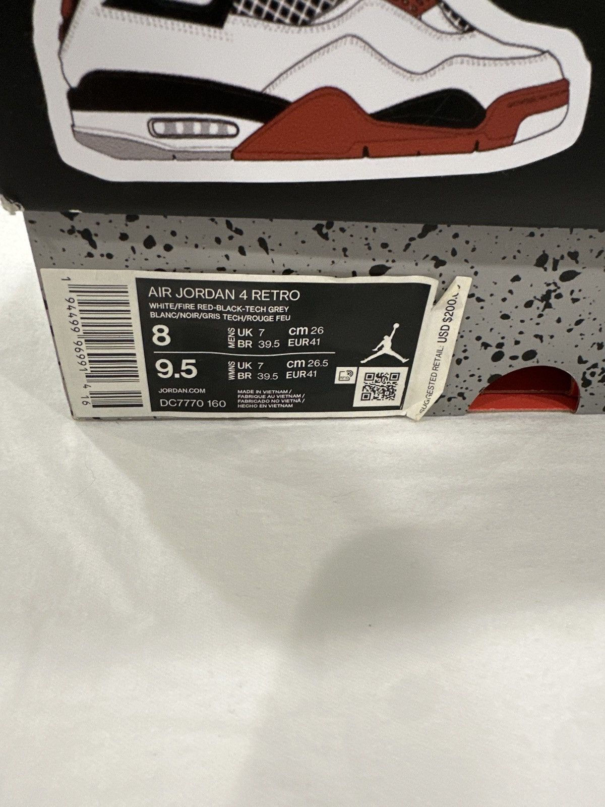 Jordan Brand Air Jordan 4 Retro OG ‘Fire Red’ Size US 8 / EU 41 - 10 Thumbnail