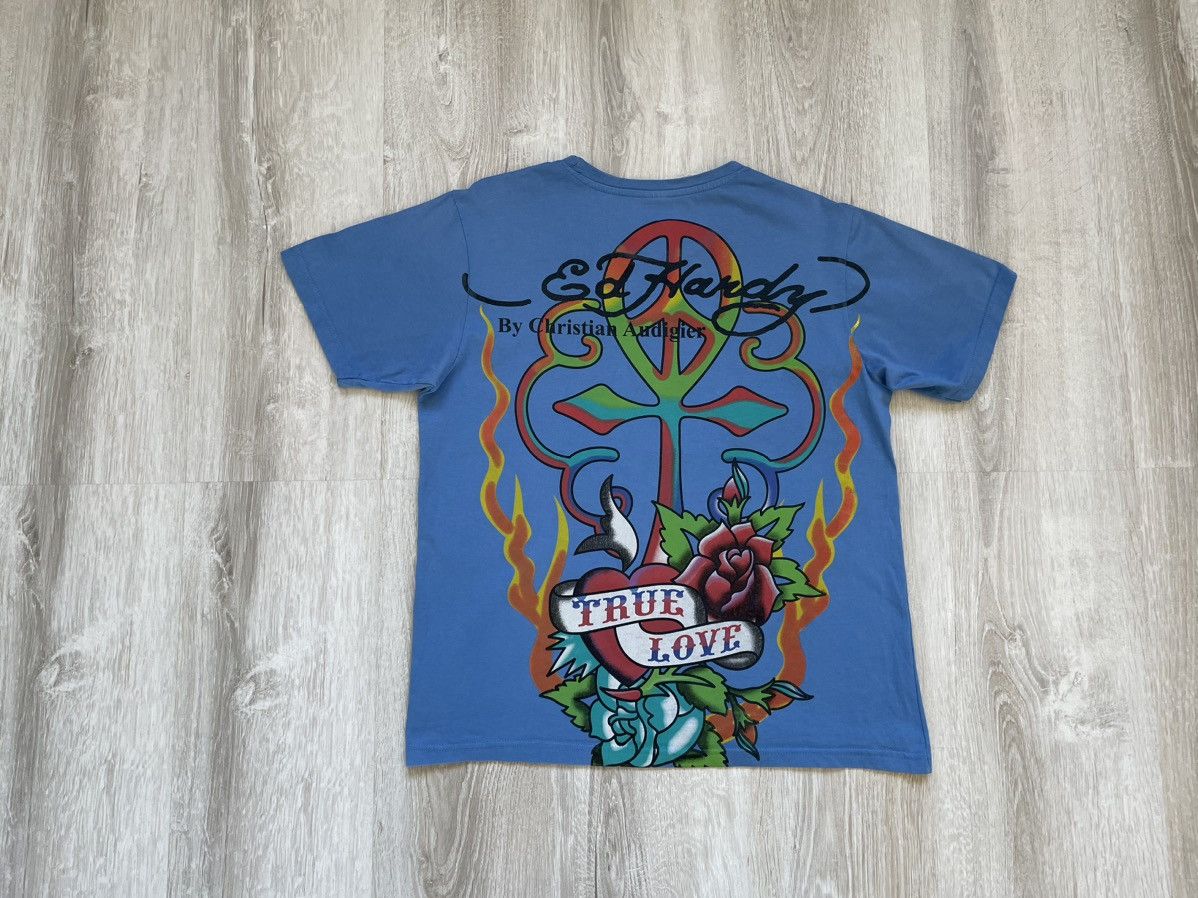 Christian Audigier × Ed Hardy × Vintage Vintage Y2K Ed Hardy Christian Audigier Japanese T Shirt Tee Size US S / EU 44-46 / 1 - 1 Thumbnail