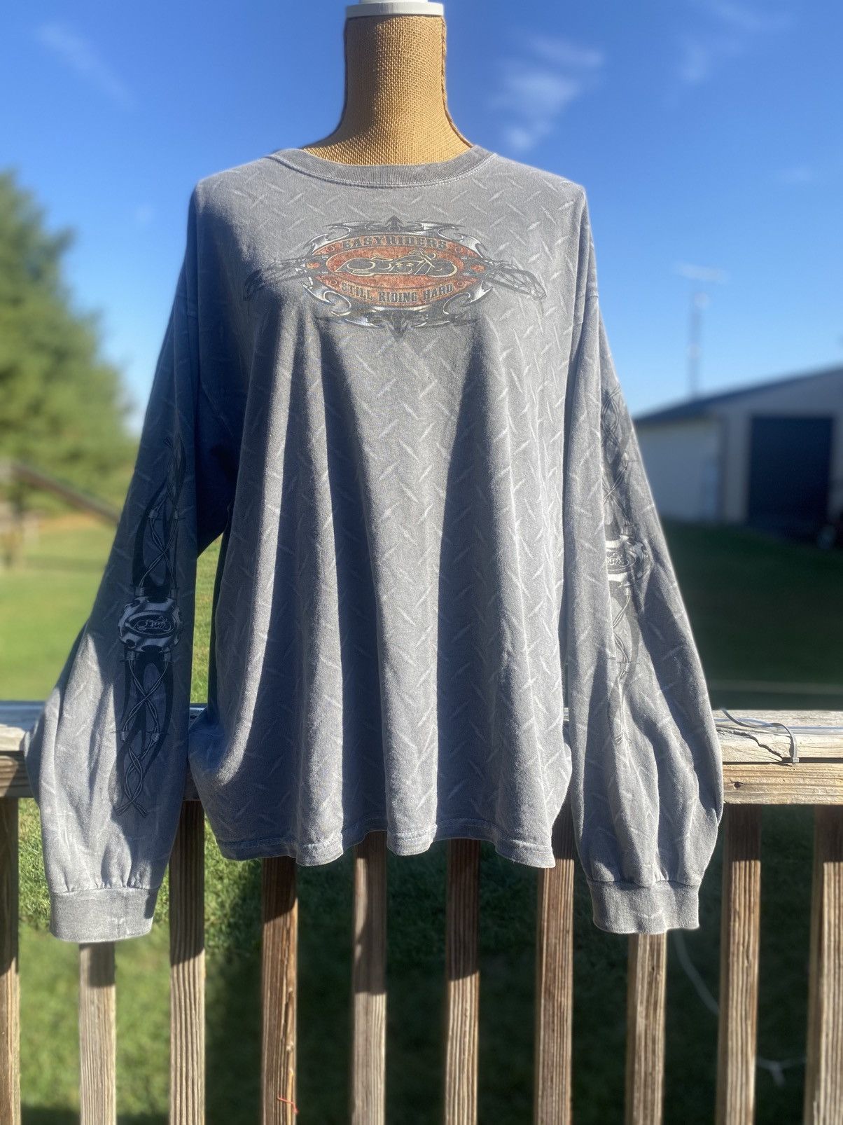 Other Vintage 2011 Easyriders Long Sleeve Diamond Plate Gray XL Size US XL / EU 56 / 4 - 1 Thumbnail