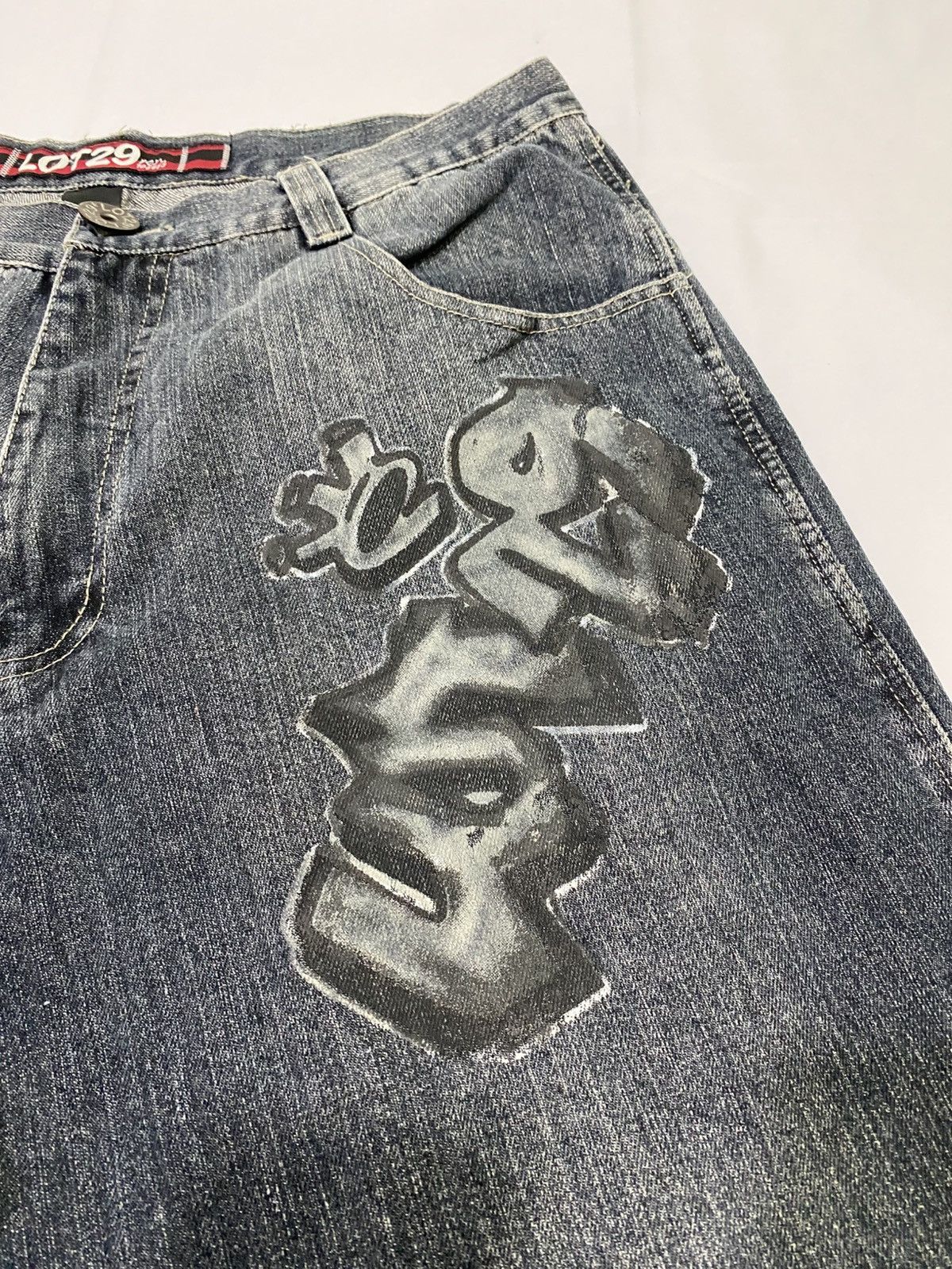 JNCO Lot 29 looney tunes painted baggy short pants Size US 34 / EU 50 - 13 Thumbnail