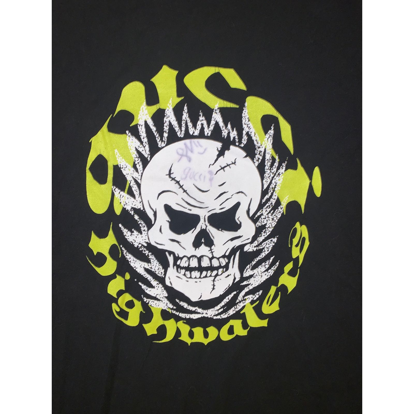 Tultex Guccihighwaters Signed Shirt XL Black Flame Skull Emo Tee Size US XL / EU 56 / 4 - 1 Thumbnail