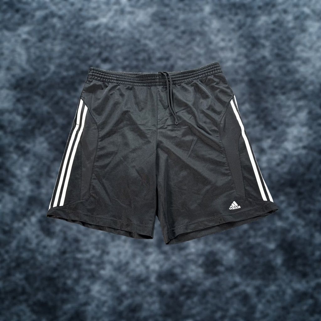 Adidas VINTAGE adidas Shorts Basketball 3 Stripe Silky Y2K Baggy Black Mens XL Size US 36 / EU 52 - 1 Thumbnail