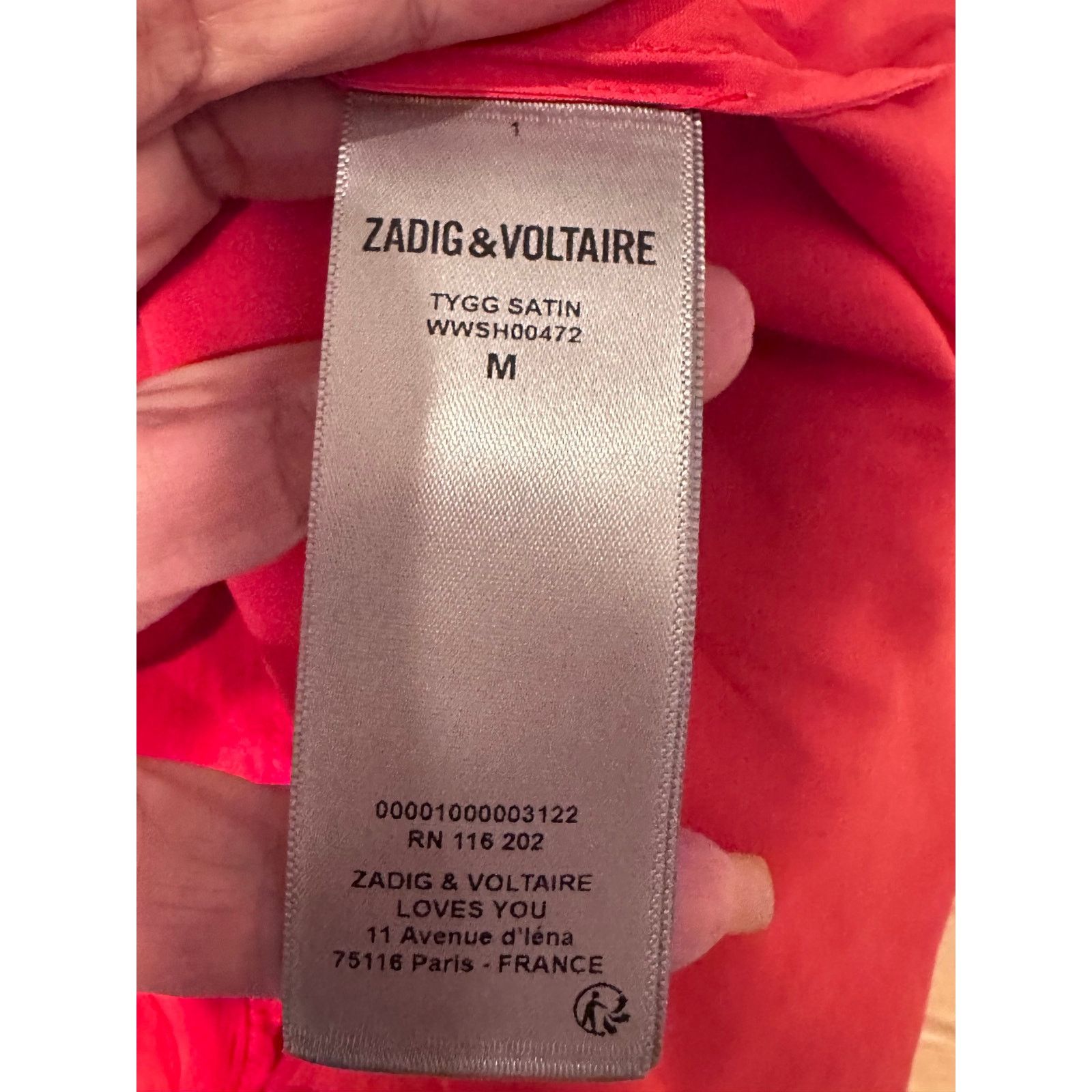 Zadig & Voltaire Zadig & Voltaire Tygg Satin Button Front Blouse Red M Size M / US 6-8 / IT 42-44 - 15 Thumbnail