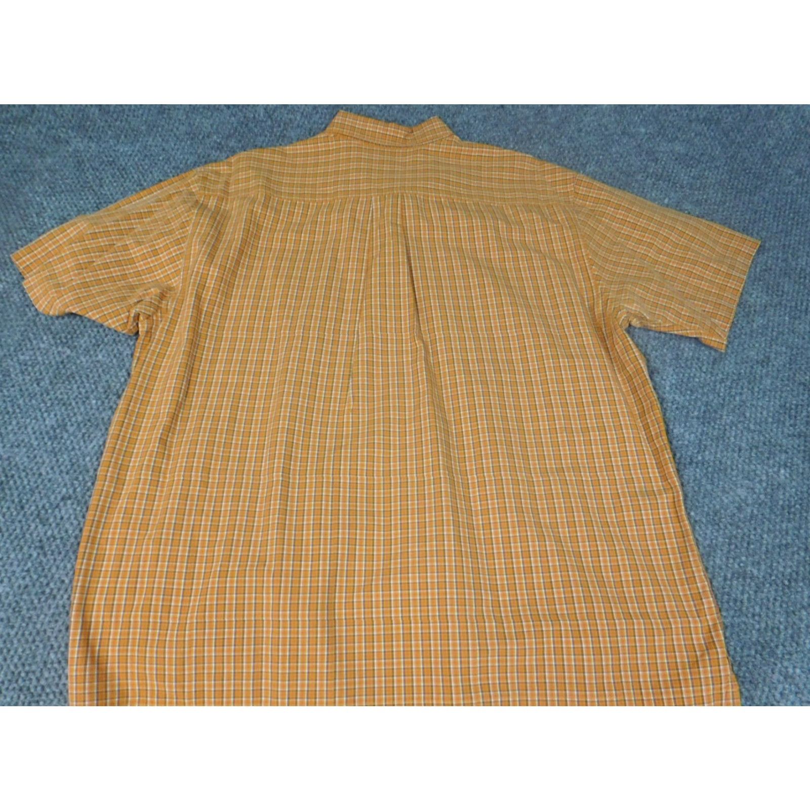 Old Navy Old Navy Shirt Mens Large Orange Plaid Button-Down Collared Short Sleeve Casual Button-Up Pocketed Size US L / EU 52-54 / 3 - 7 Thumbnail
