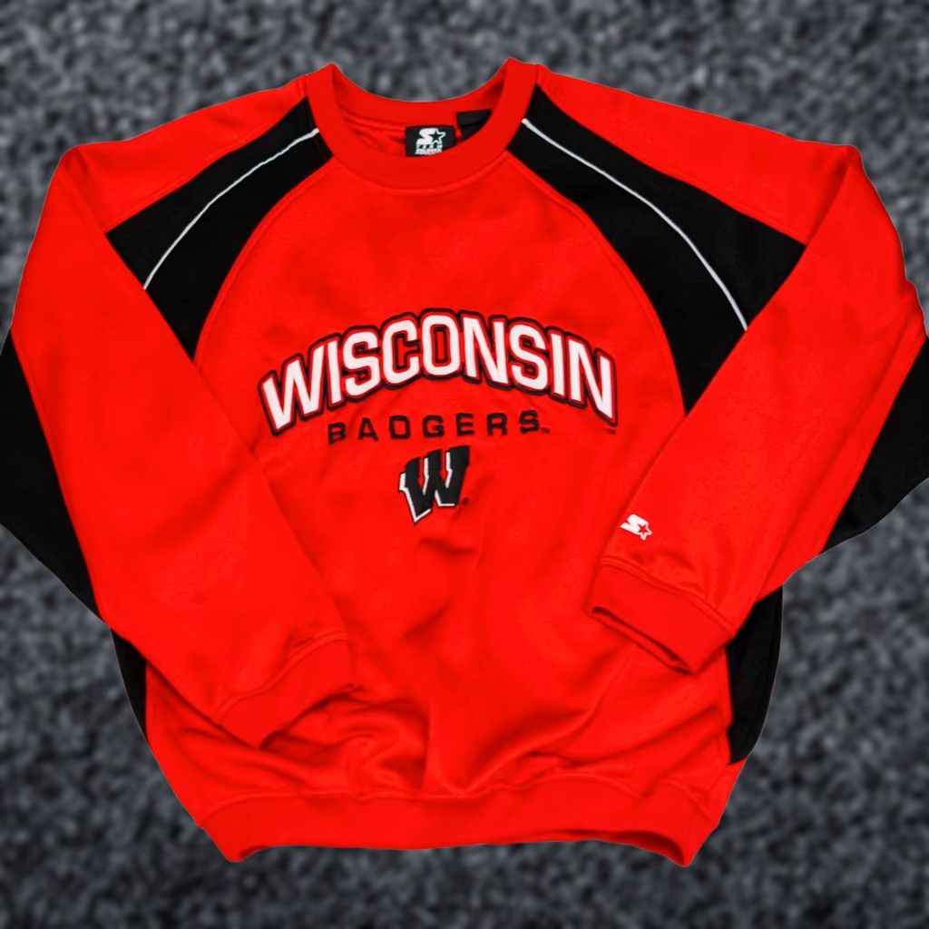 Starter VINTAGE Wisconsin Badgers Sweatshirt Men’s 2XL NCAA Crewneck 90s Starter Red Team Nike? Size US XXL / EU 58 / 5 - 1 Thumbnail