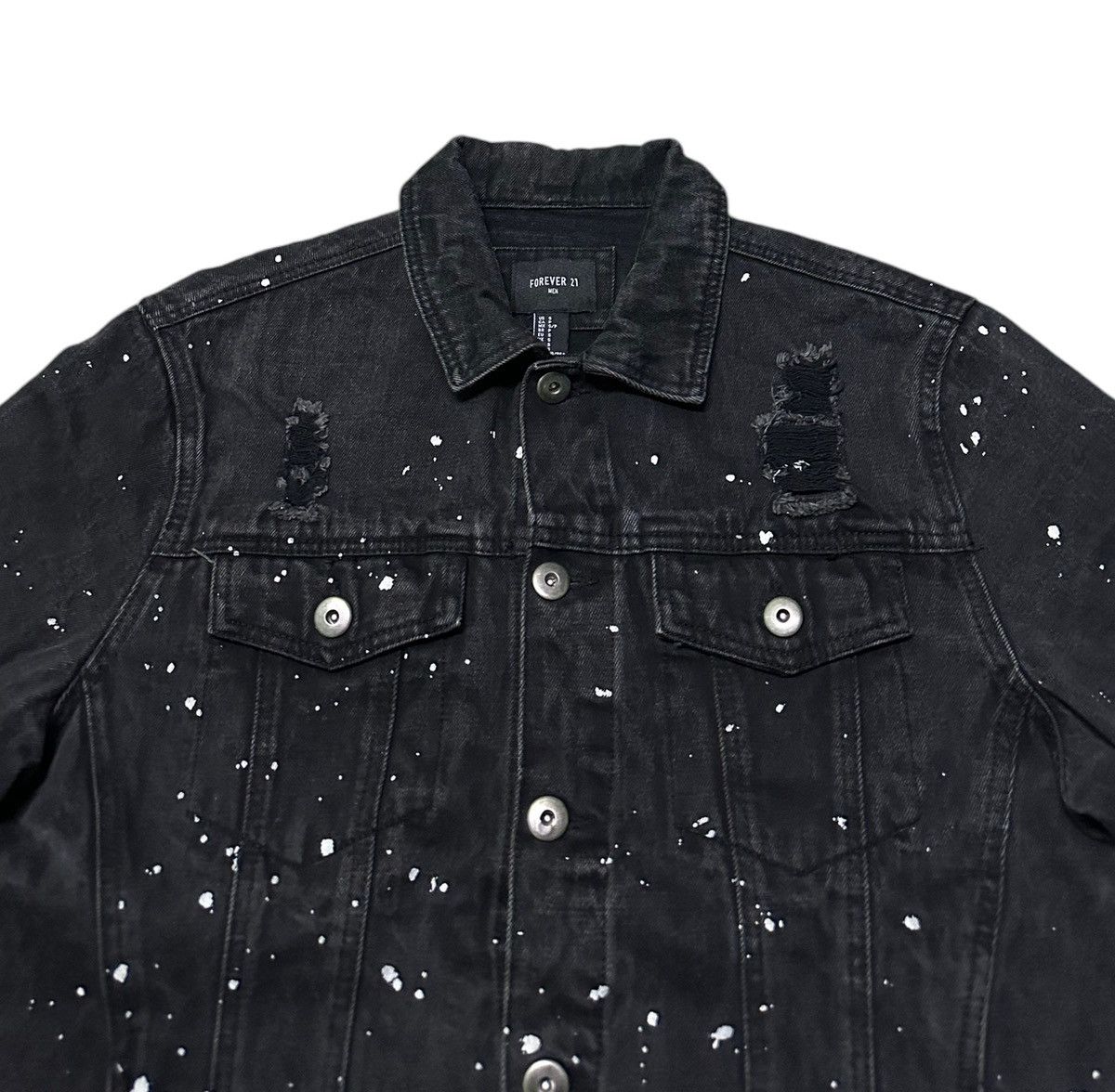 Forever 21 Forever 21 men distressed style paints denim jacket Size US S / EU 44-46 / 1 - 3 Thumbnail