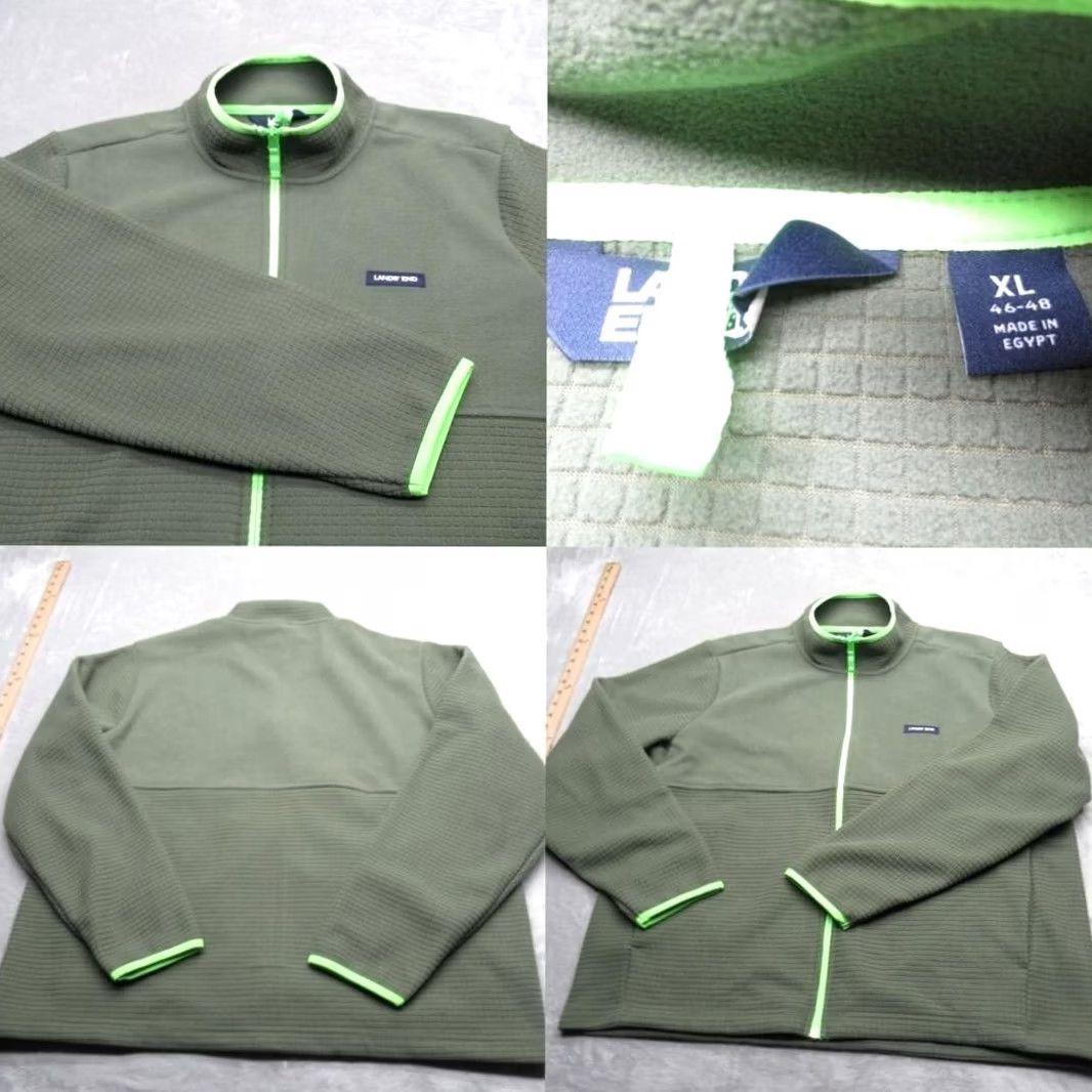 Lands' End Lands' End Jacket Mens XL Green Pockets Full Zip Fleece Waffle Knit Soft Hiking Outdoor Windbreaker Size US XL / EU 56 / 4 - 2 Thumbnail