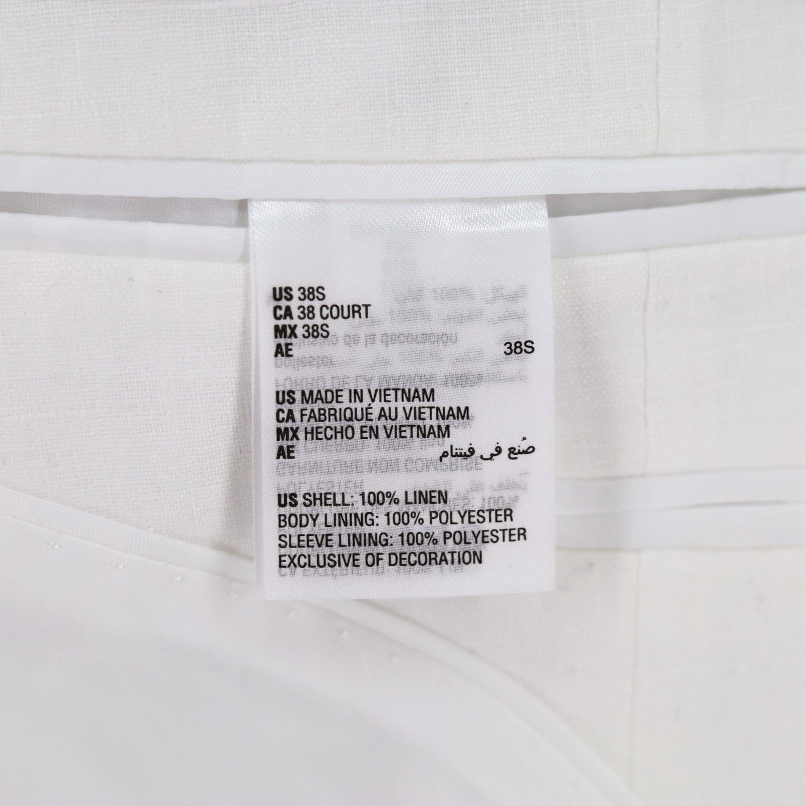 Bar III Bar III Men's White Linen Slim-Fit Suit Jacket Size 38S Size 38S - 9 Thumbnail