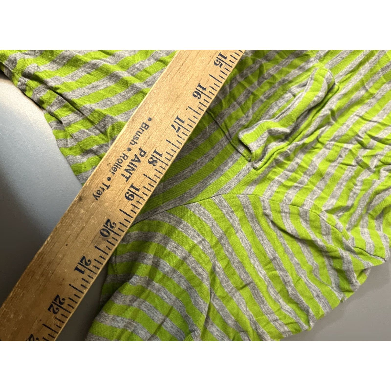 Liz Claiborne Liz Claiborne Womens Polo Shirt Green Striped Long Sleeve Roll Tab Pocket High Low XL Size XL / US 12-14 / IT 48-50 - 5 Thumbnail