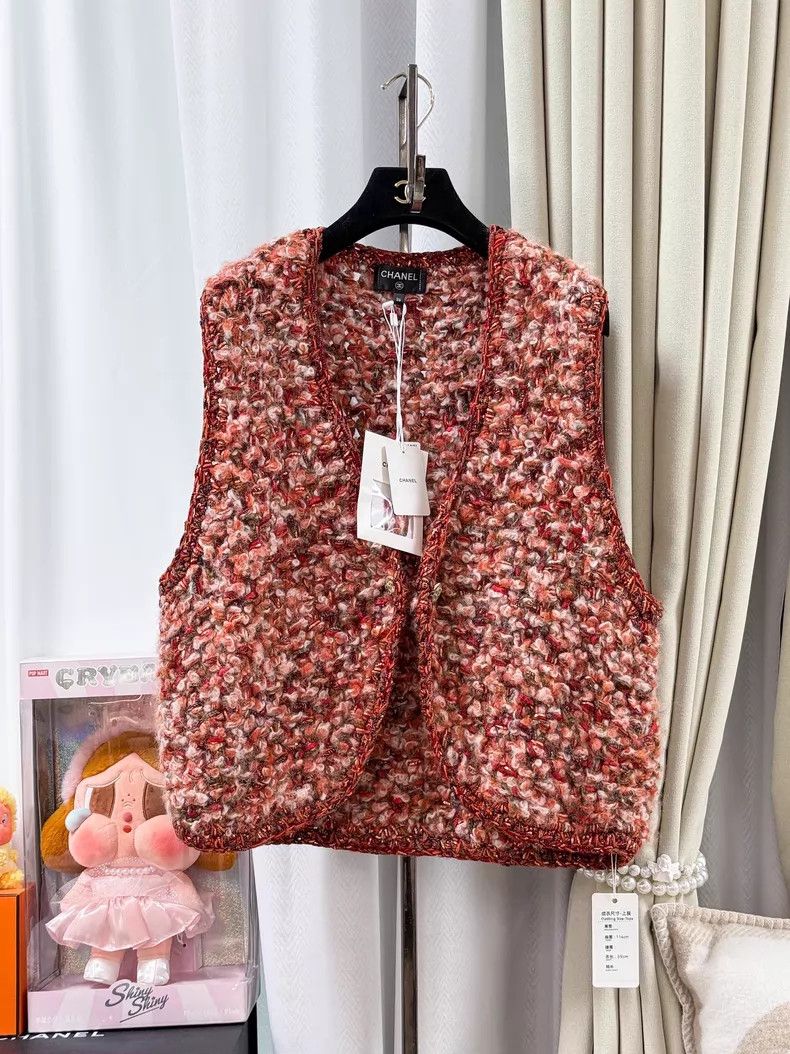 Chanel Chanel Orange woven tweed vest jacket Size XS / US 0-2 / IT 36-38 - 1 Thumbnail
