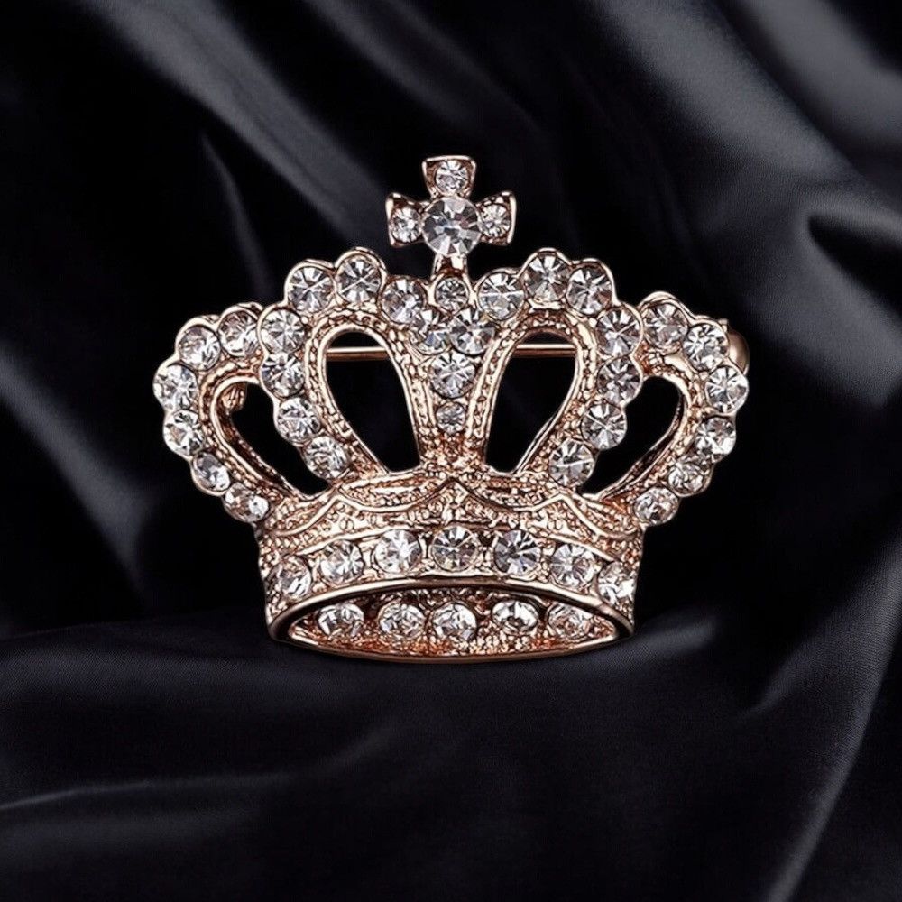Other Rose gold rhinestone crown brooch Size ONE SIZE - 1 Thumbnail
