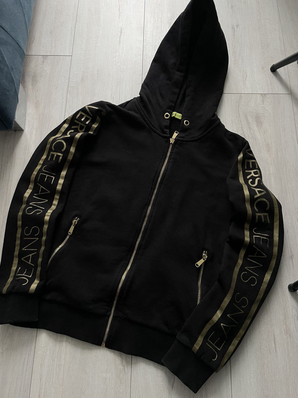 Versace Jeans Couture Versace Jeans Luxury Zip Hoodie Gold Lampas Logo RARE Size US XS / EU 42 / 0 - 2 Thumbnail
