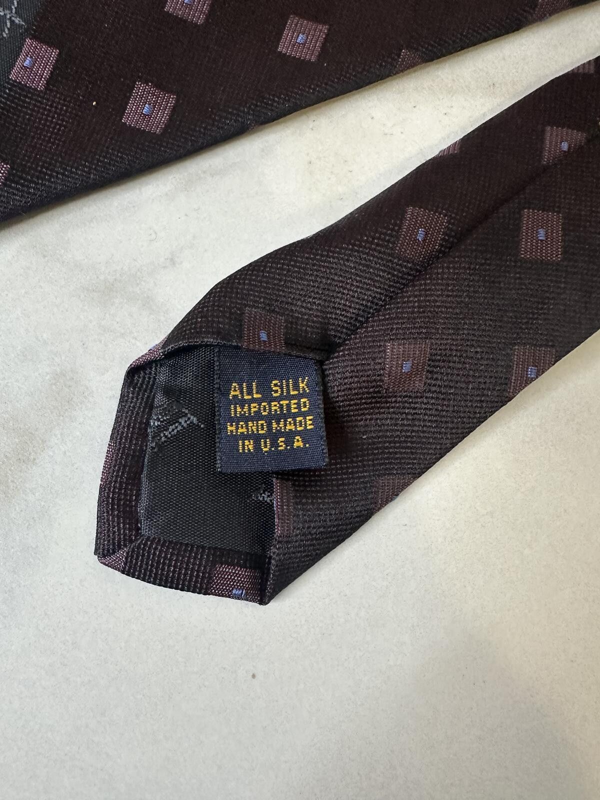 XMI Platinum Vintage XMI for Nordstrom 100% silk tie plum/lilac/lt blue Size ONE SIZE - 3 Thumbnail