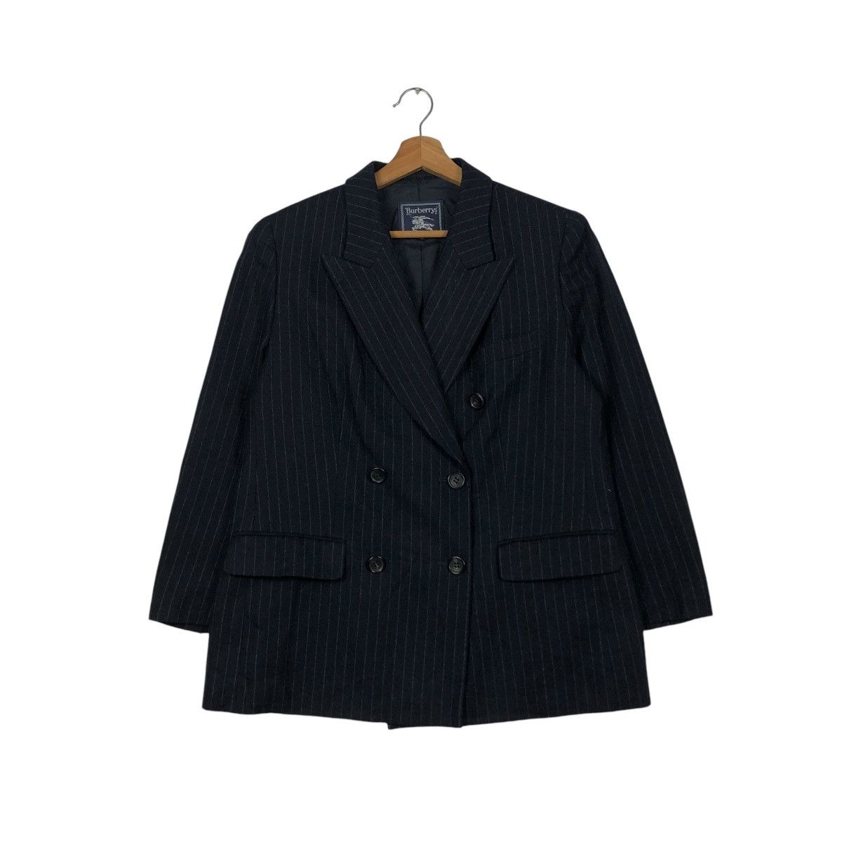 Burberry 🔥VINTAGE BURBERRYS COATS STRIPED DESIGN DOUBLE BREAST Size US M / EU 48-50 / 2 - 3 Thumbnail