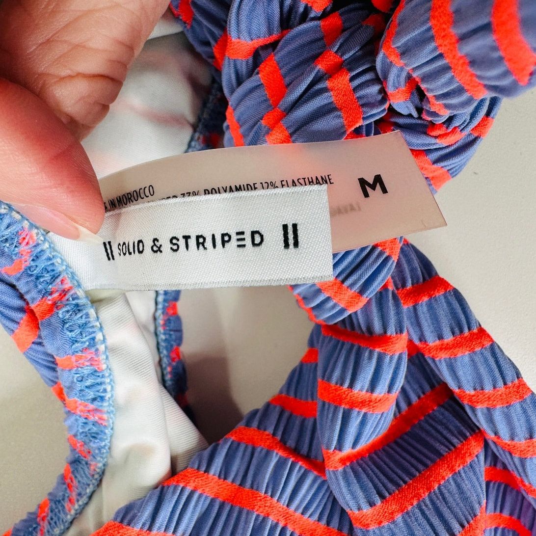 Solid & Striped Solid & Striped Lilac & Orange Striped Front Tie Bikini M Size M / US 6-8 / IT 42-44 - 9 Thumbnail