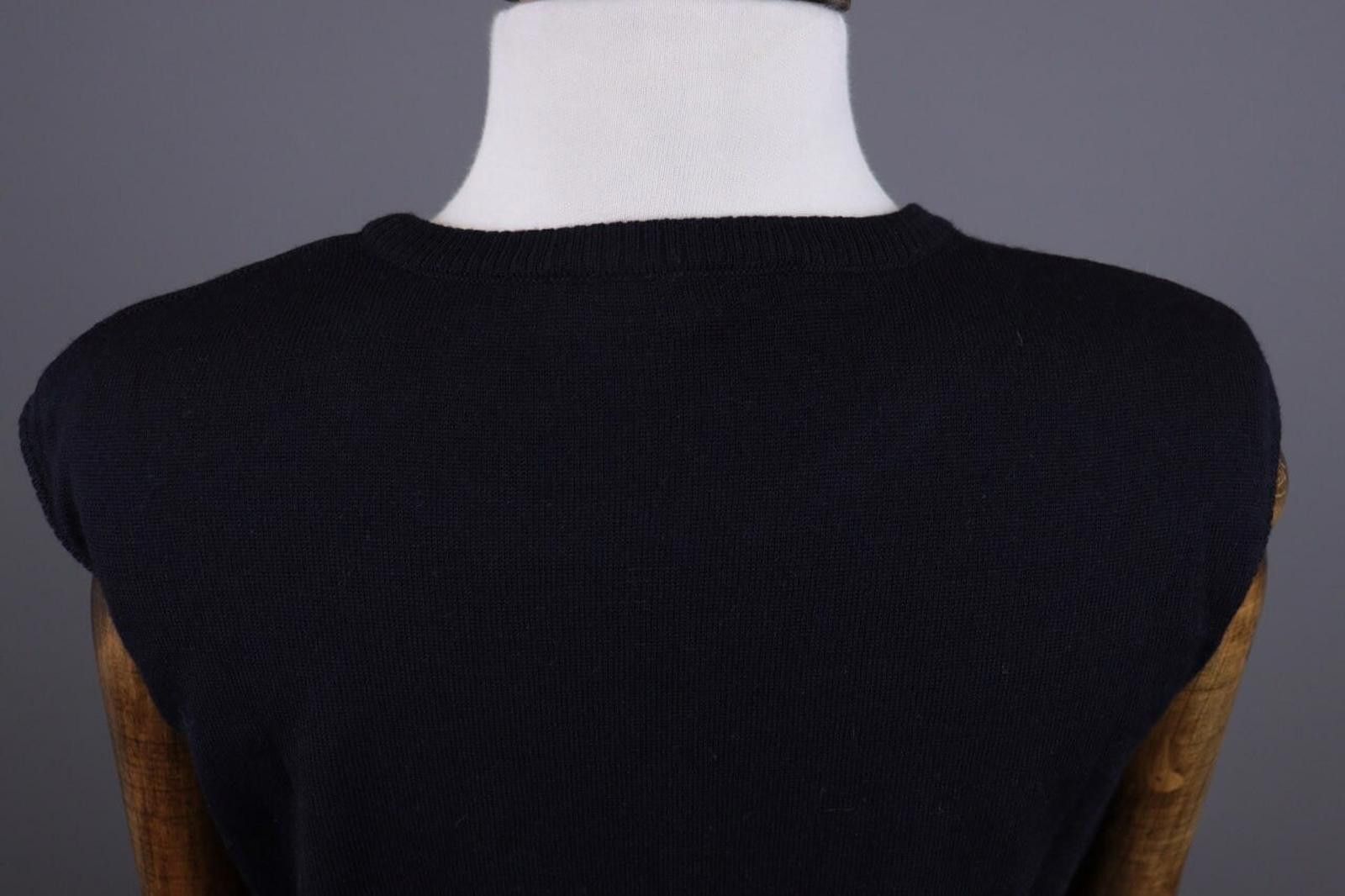 Escada Vintage Escada Black Floral Wool Knit Vest Sweater Size 40 Size M / US 6-8 / IT 42-44 - 10 Thumbnail