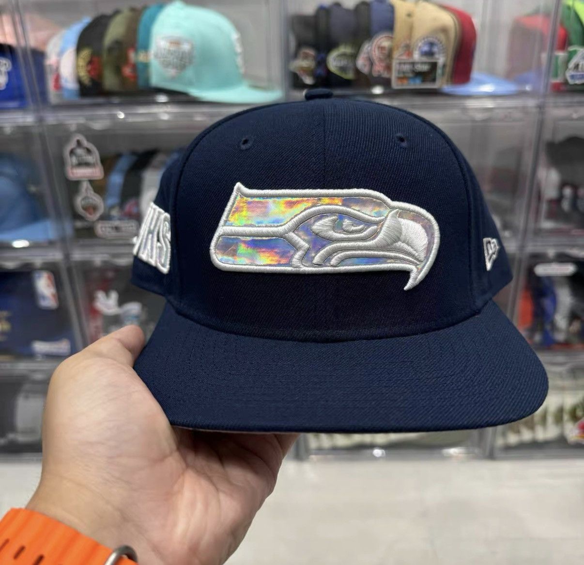 New Era New Era NFL Seattle Laser Flat Brim Baseball Cap J32 Size ONE SIZE - 2 Thumbnail