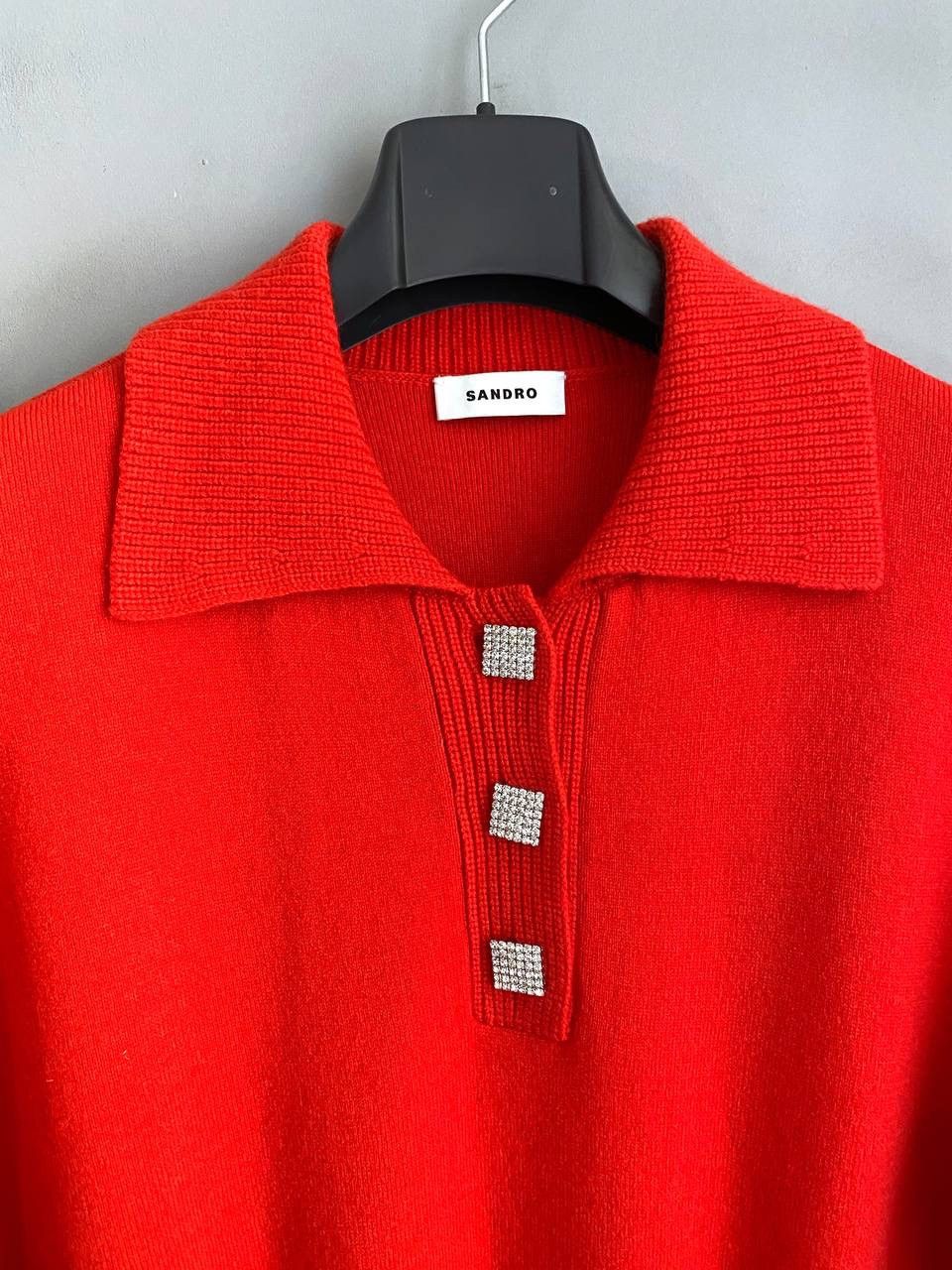 Sandro Sandro Women's Wool/Cashmere Red Knitted Mini Dress, 36/S Size S / US 4 / IT 40 - 5 Thumbnail