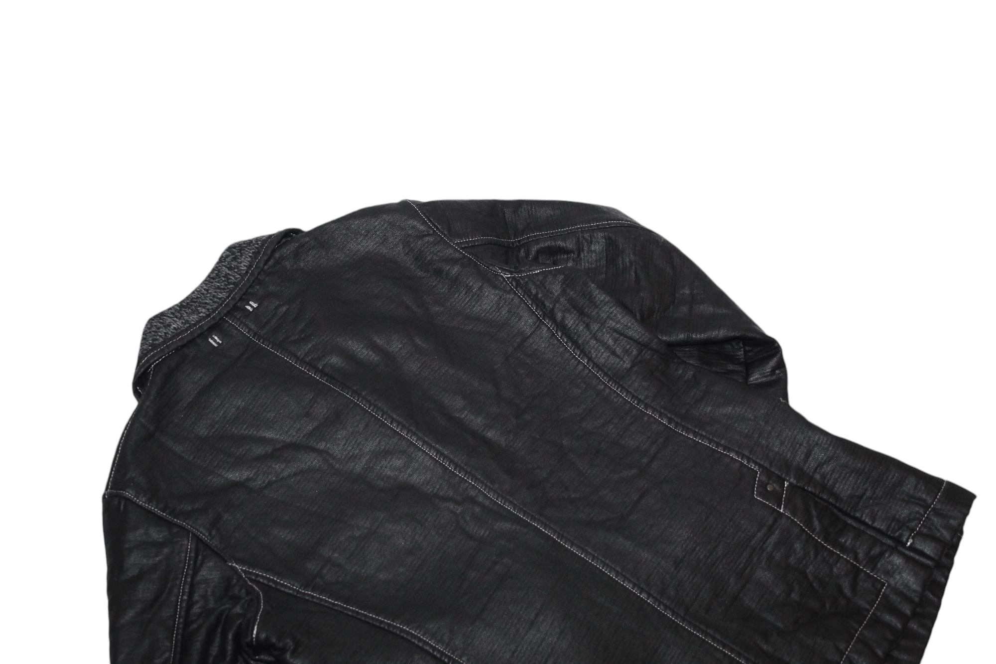 Armani VTG Armani Jeans Boiled Wool Lined Faux Leather Field Jacket Size US M / EU 48-50 / 2 - 14 Thumbnail
