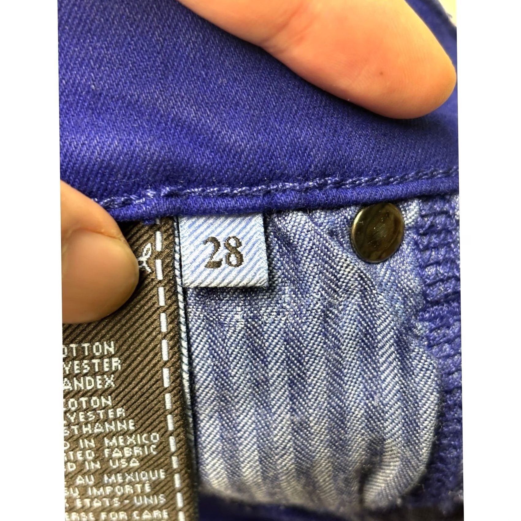 7 For All Mankind 7 For All Mankind Royal Blue Skinny Jeans Women's 28x28 Denim Zipper Button Stretch Pockets Slim Rise Mid 8.5-10.5 Solid 5-Pocket Paxtyn Jeans Womens Size 28" / US 6 / IT 42 - 7 Thumbnail